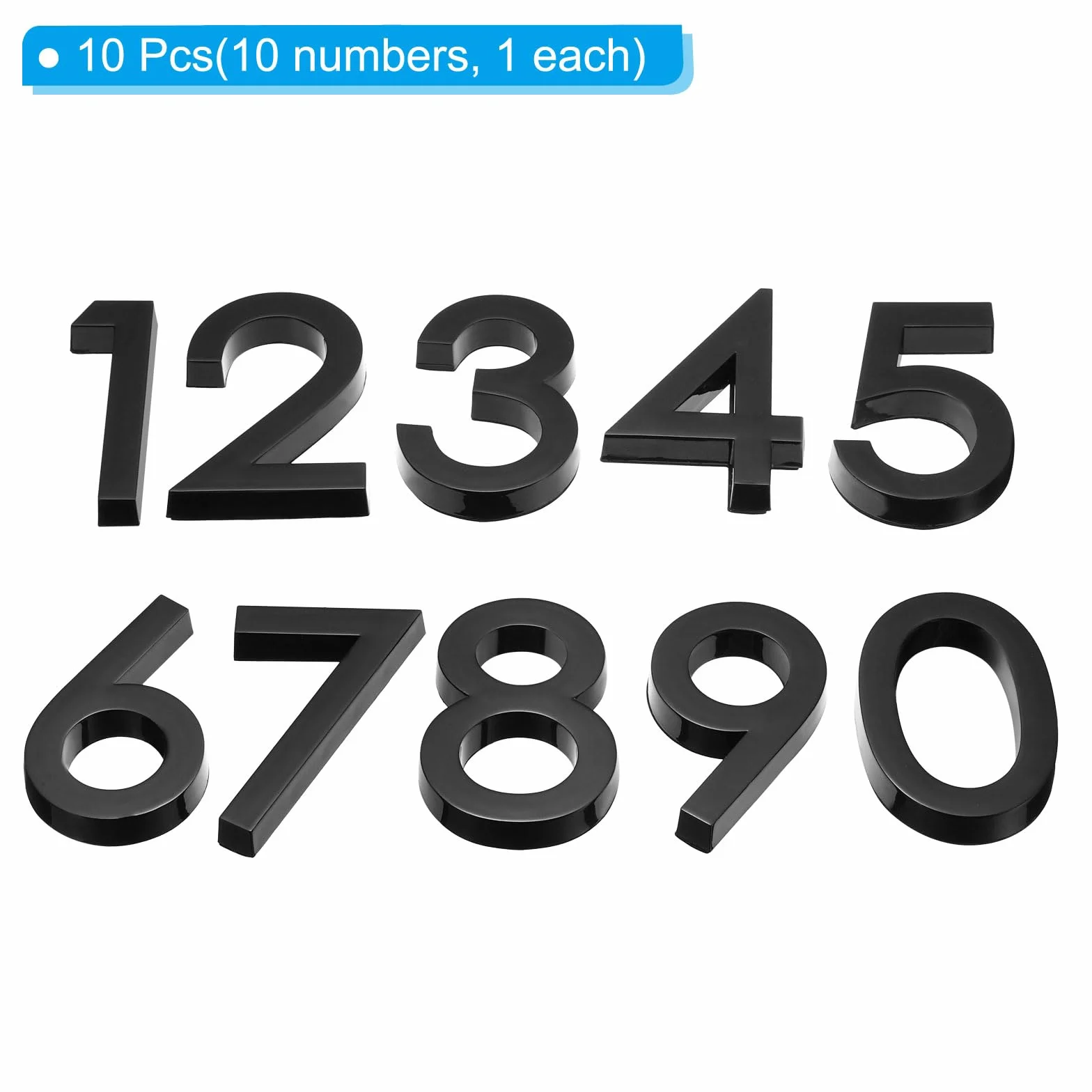 PATIKIL Numery domów 3D skrzynki pocztowej numery 0-9 na zewnątrz, 10 szt. adres drzwi metalowe cyfry litera samoprzylepna do domu, mieszkania, biura, pokoju hotelowego, tabliczka na skrzynkę