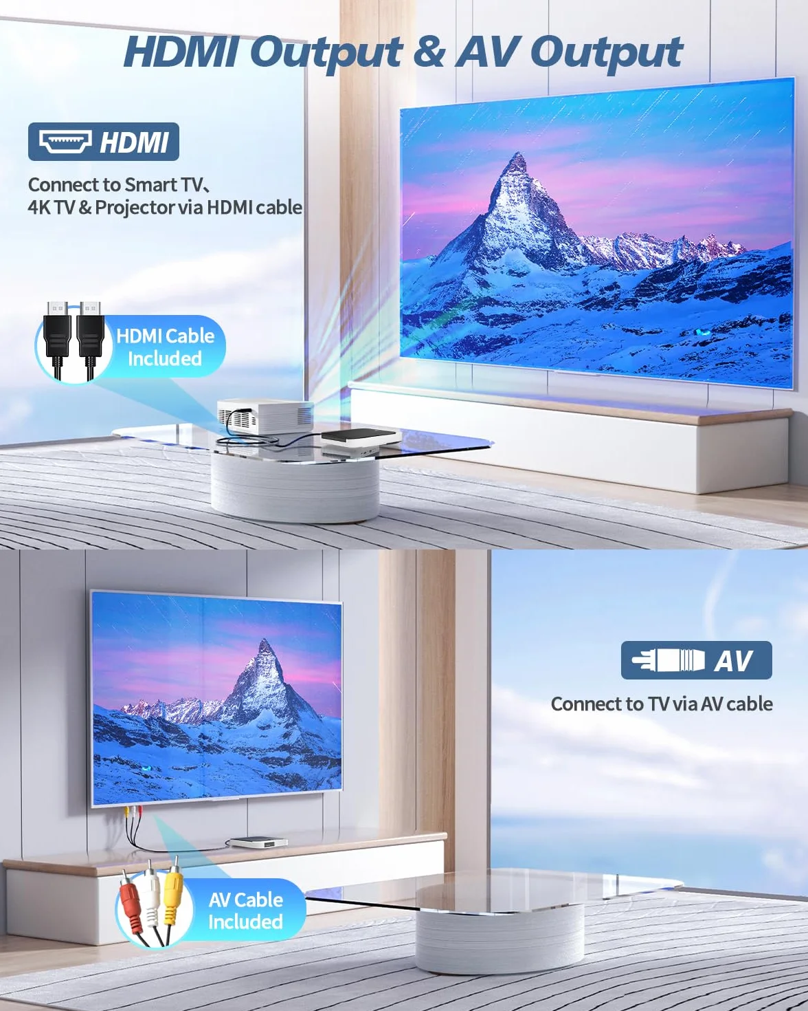 DESOBRY Mini odtwarzacz DVD 1080P HD, mały odtwarzacz DVD do telewizora, bez wszystkich regionów, kompaktowe, odtwarzanie w wielu formatach, wyjście HDMI i AV, wejście karty USB/TF, pilot zdalnego