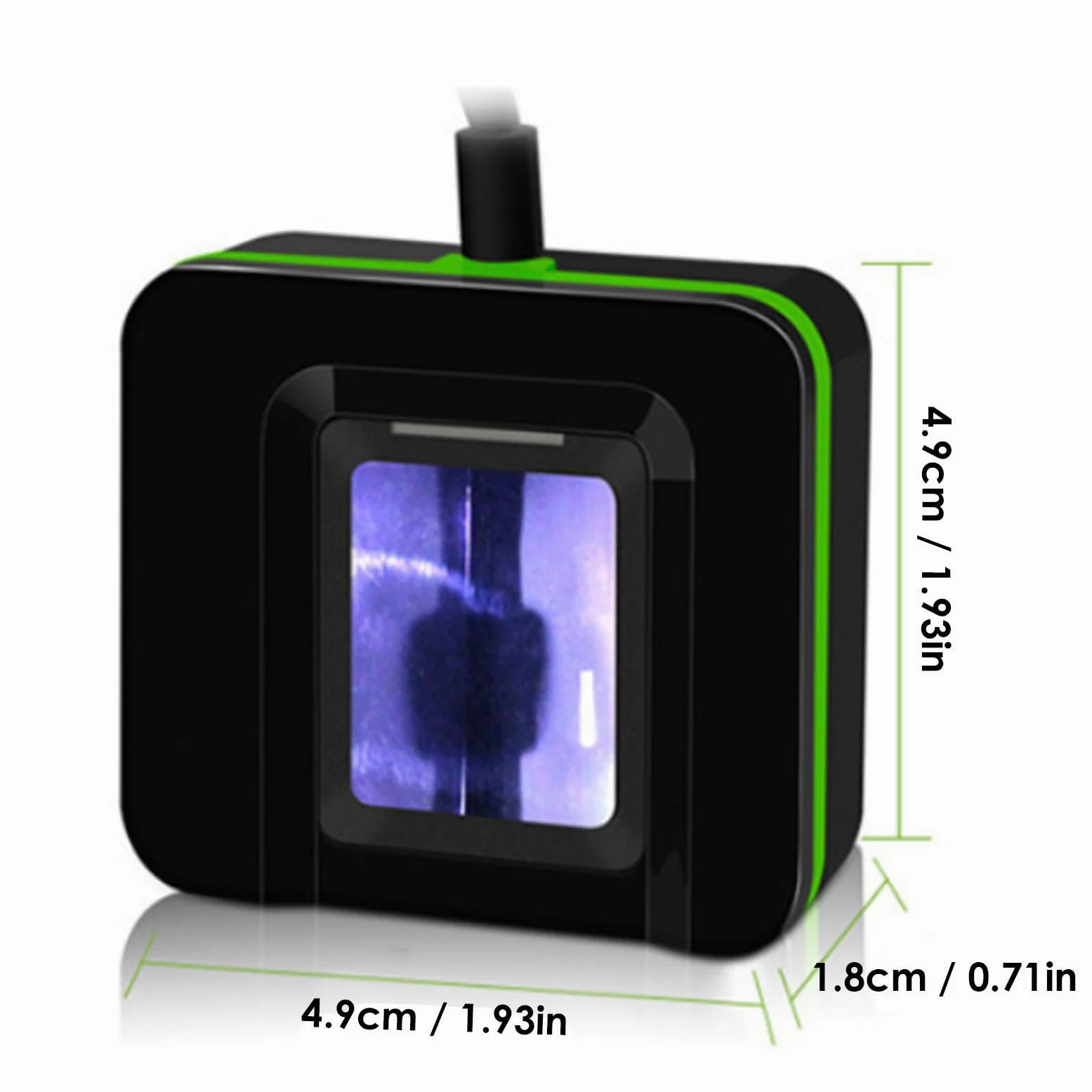 Tnfeeon Czytnik Linii Papilarnych USB, Biometryczny Skaner Linii Papilarnych z Kablem o Długości 5,9 Stopy do Komputera PC, moduł Zbierający USB Typu Plug and Play (ZKLIVE20R)