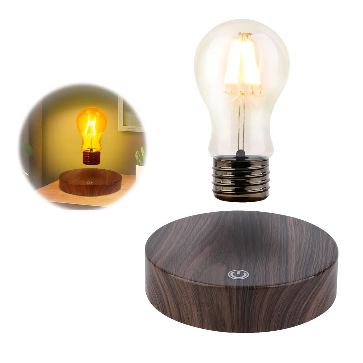 UVEHAS Lampa lewitująca, magnetyczna lampa LED, lampa na biurko, lampa lewitująca, obracająca się lampka nocna na kreatywne prezenty, do domu, biura, dekoracja stołu
