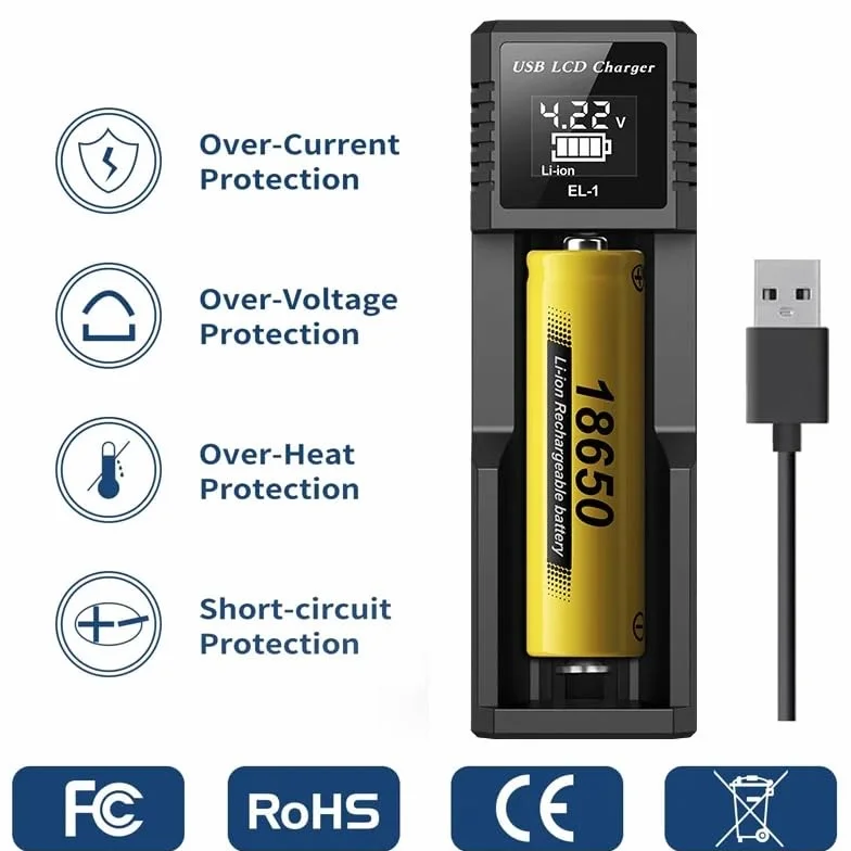Smart ładowarka USB LCD 18650 3,7 V Ni-MH AA/AAA 1,2 V podwójna