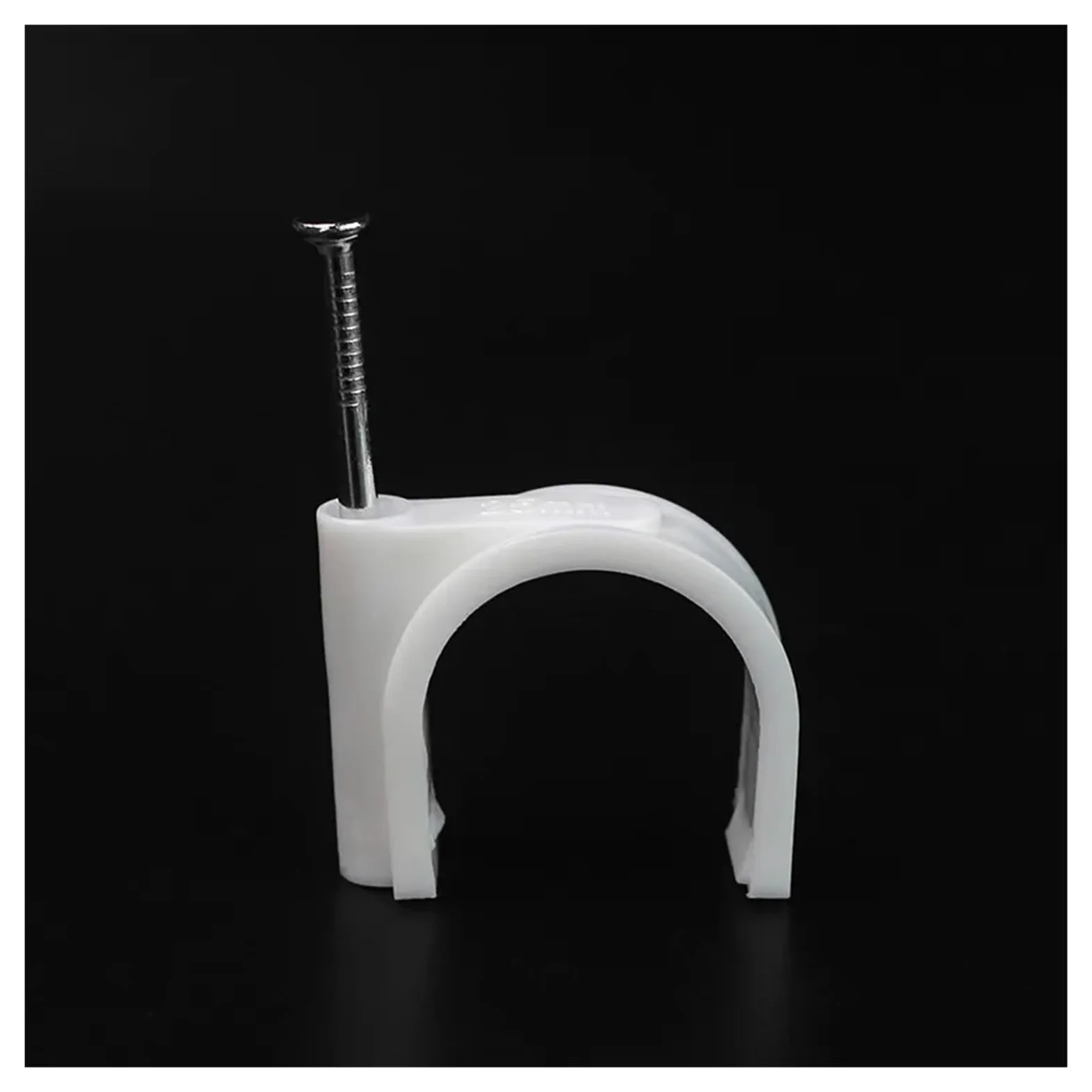 Zaciski do kabli z gwoździami, 100 sztuk Okrągłe 4 mm 6 8 10 Plastikowe zaciski drutu Organizator na sznurki(Round 10mm 100PCS)