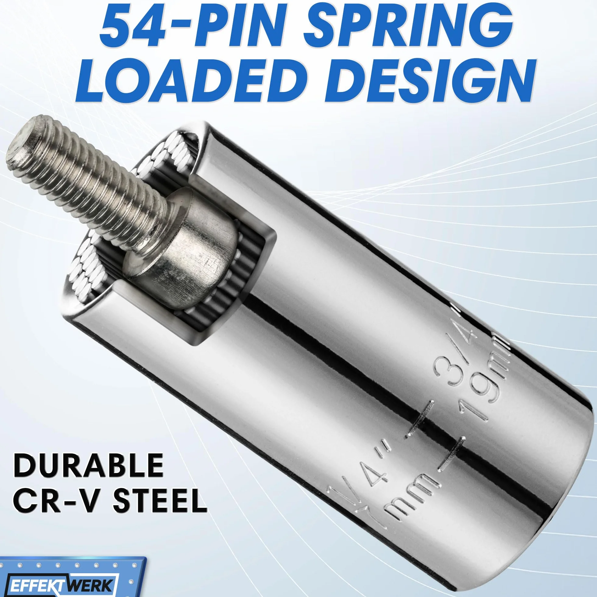 Universal Socket Tool w/Power Drill Adapter - Multifunctional Socket Adapter Set - Heavy-Duty w/ 54-Pin Spring Loaded Mechanism & CR-V Steel