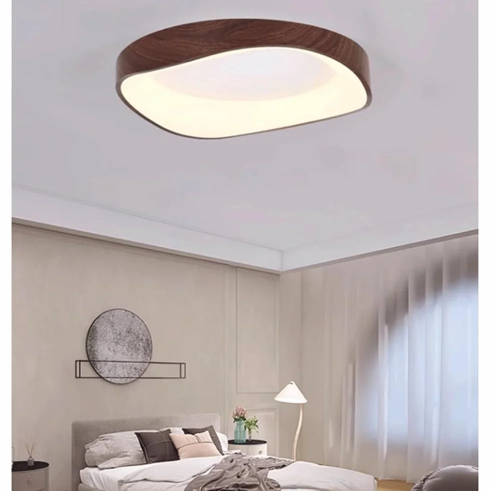 Lampy Sufitowe Imitujące Usłojenie Drewna Kreatywna Lampa Panelowa W Stylu Vintage Sufitowe W Stylu Minimalistycznym 3 Ściemnialne Kreatywne Oświetlenie Sufitowe LED Do Kuchni, Sypialni, Salonu