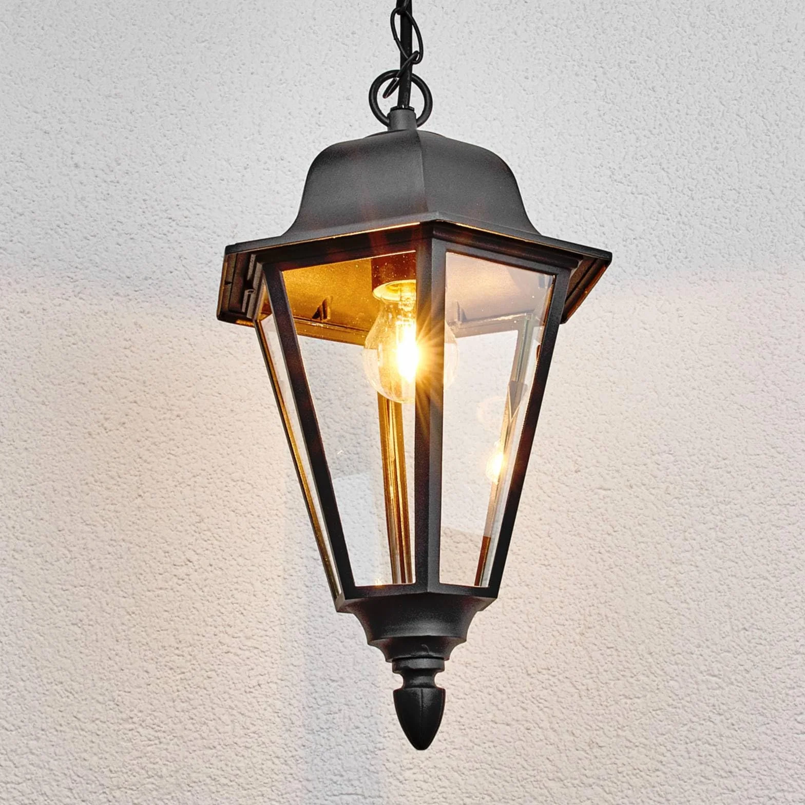 Lindby lampa wisząca zewnętrzna 'EDANA', kolor czarny, aluminium, żarówka E27