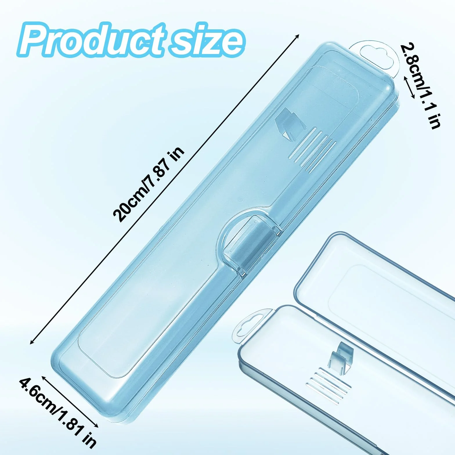 Etui podróżne na szczoteczkę do zębów, 2 szt., Uchwyt podróżny na szczoteczkę do zębów 20 x 4,6 x 2,8 cm, Przenośne plastikowe uchwyty podróżne na szczoteczki do zębów z bezpieczną
