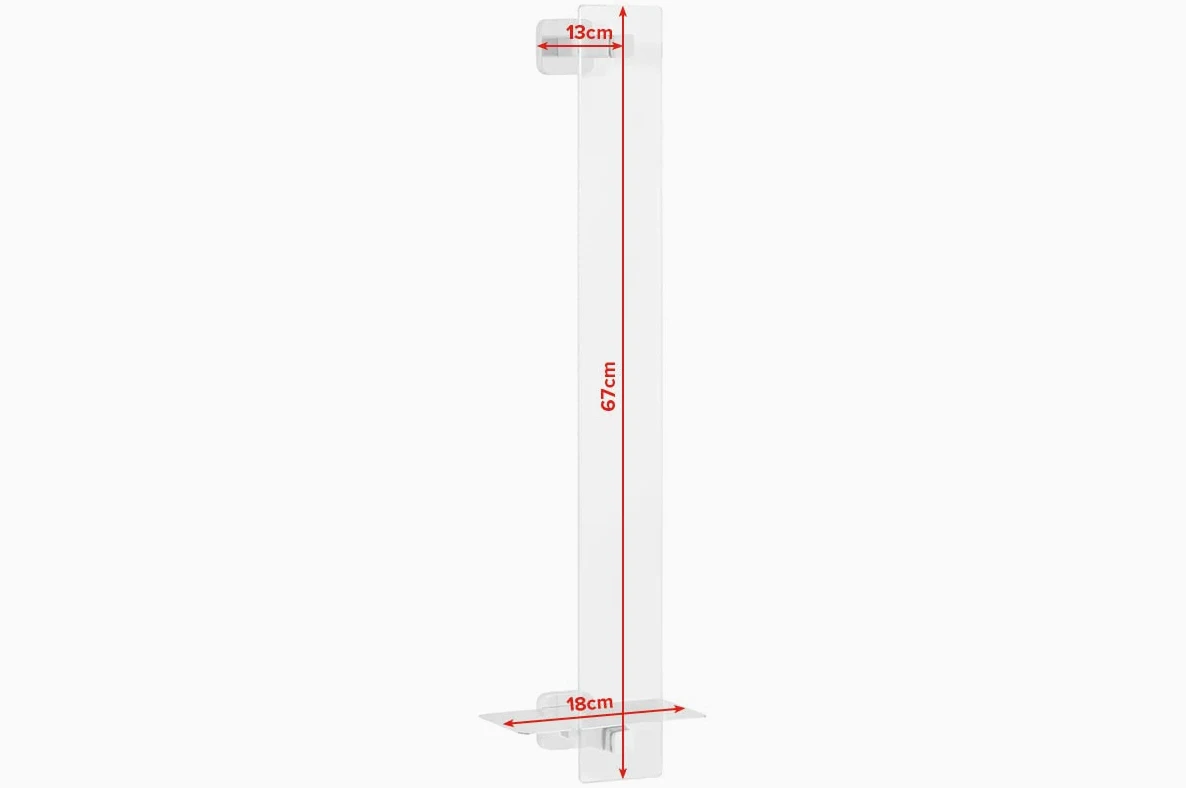 tesa ESTEETIC wieszak na ręczniki dla gości, w zestawie z roztwór klejowy, szlachetne wzornictwo, wygląd stali nierdzewnej, 127 mm x 180 mm x 667 mm