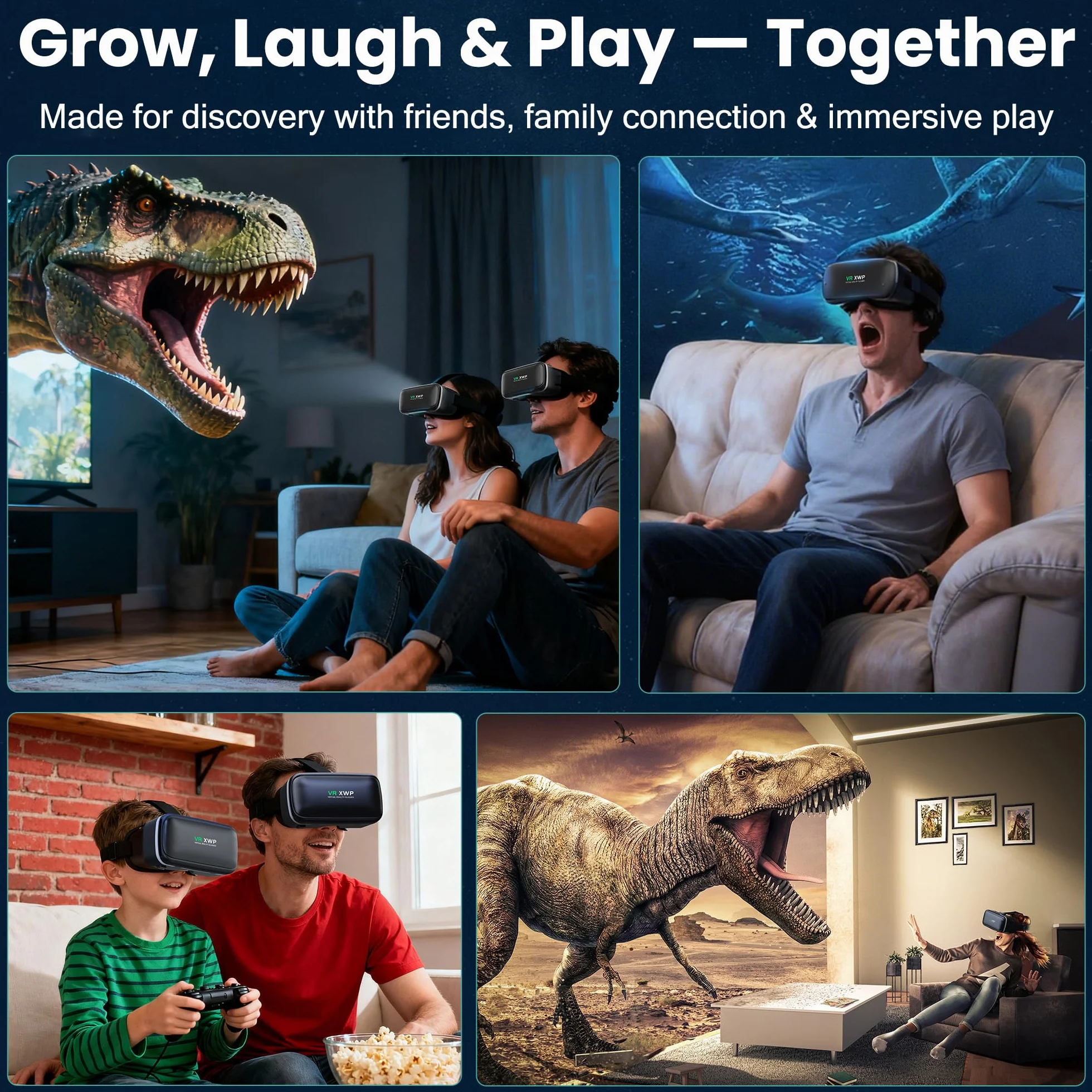 Okulary 3D VR z soczewkami HD antyrefleksyjne do smartfonów iOS Android 4,7-6,8"