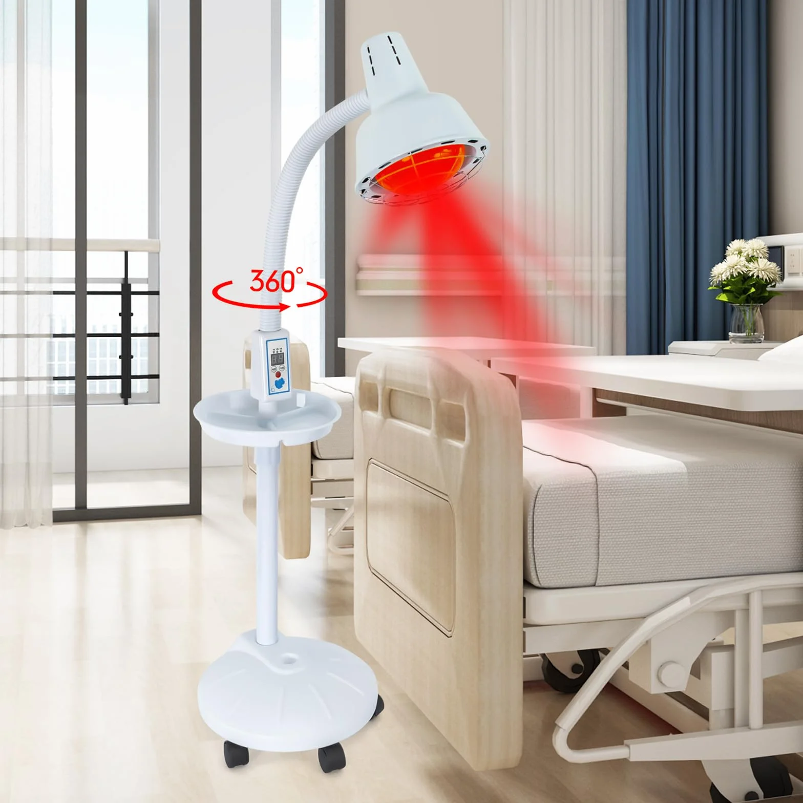 Promiennik podczerwieni 275 W czerwone światło regulowana temperatura stojak