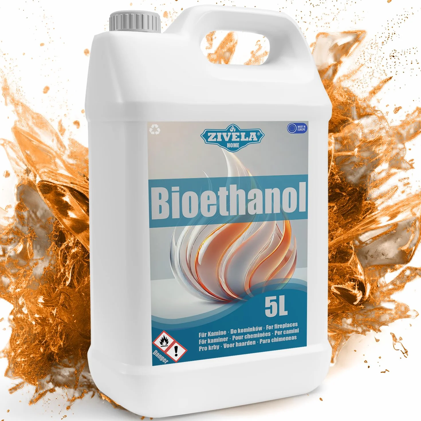 Bioetanol 96,6% 20 l 4 x 5 l bezzapachowy czyste spalanie do kominka