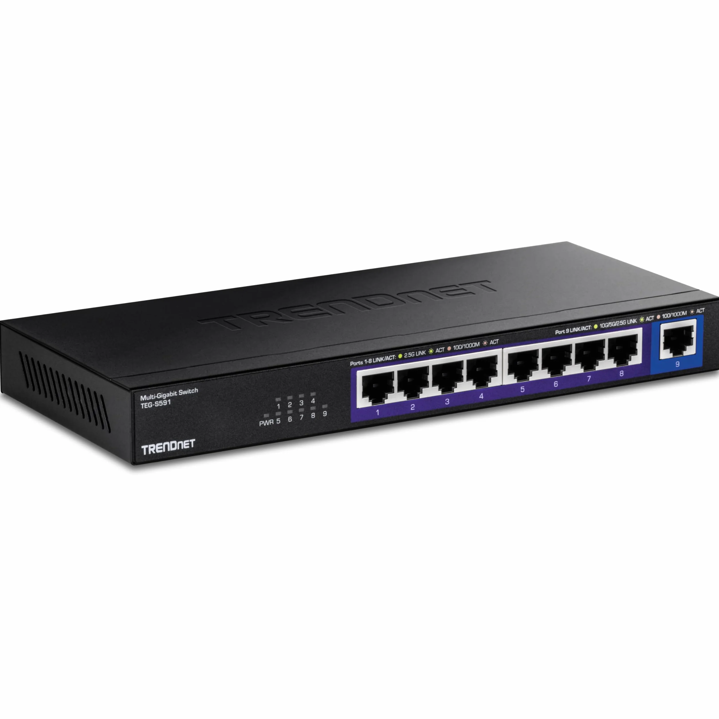 TRENDnet TEG-S591 9-portowy przełącznik Multi-Gig 2,5G RJ-45 10G 60 Gb/s czarny
