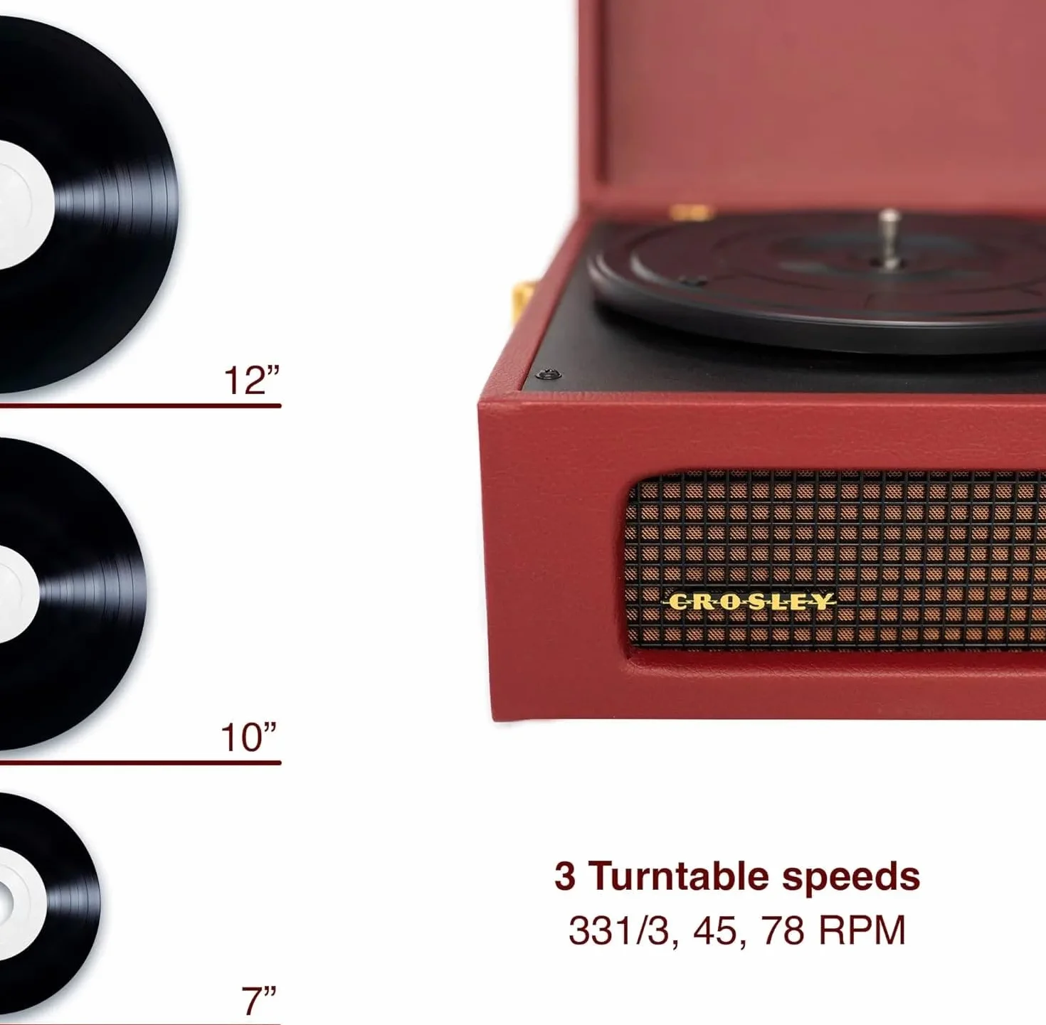 Crosley Voyager - Burgunderrot, CR8017B-BUR4, rozmiar uniwersalny, czerwony burgund