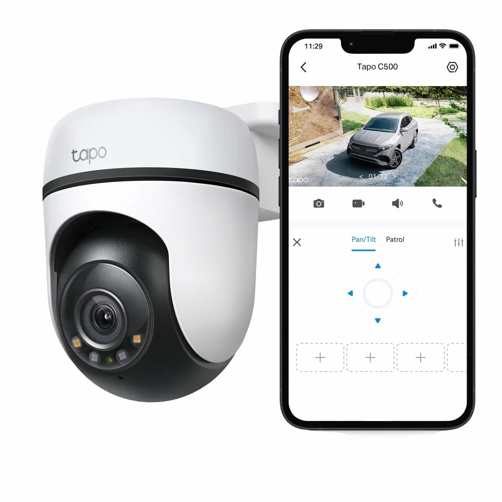 TP-Link Tapo C500 Obrotowa kamera zewnętrzna Wi-Fi 1080p IP65 Śledzenie ruchu Tryb nocny Dwukierunkowe audio