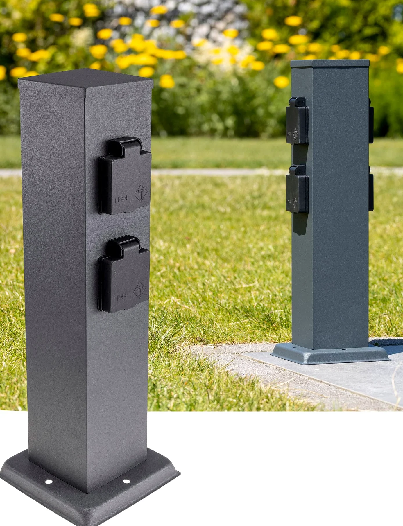 Steckdosensäule TRIXX 4-fach, anthrazit, IP44