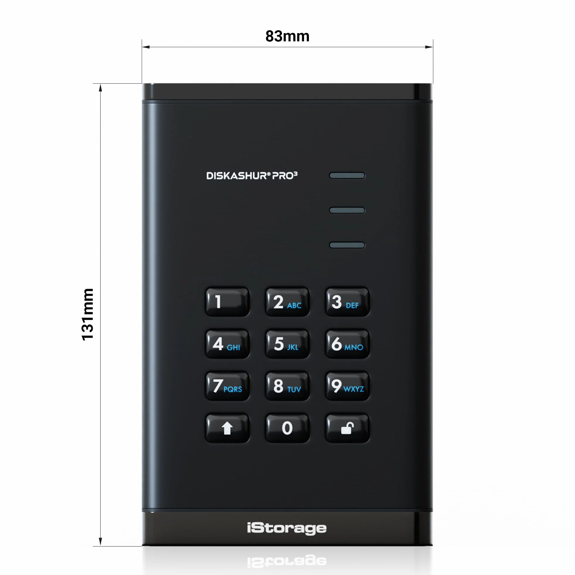 iStorage diskAshur PRO3 HDD 2TB - Bezpieczny przenośny dysk twardy - certyfikat FIPS Level 3 - Ochrona hasłem - Odporny na kurz/wodę - Szyfrowanie sprzętowe