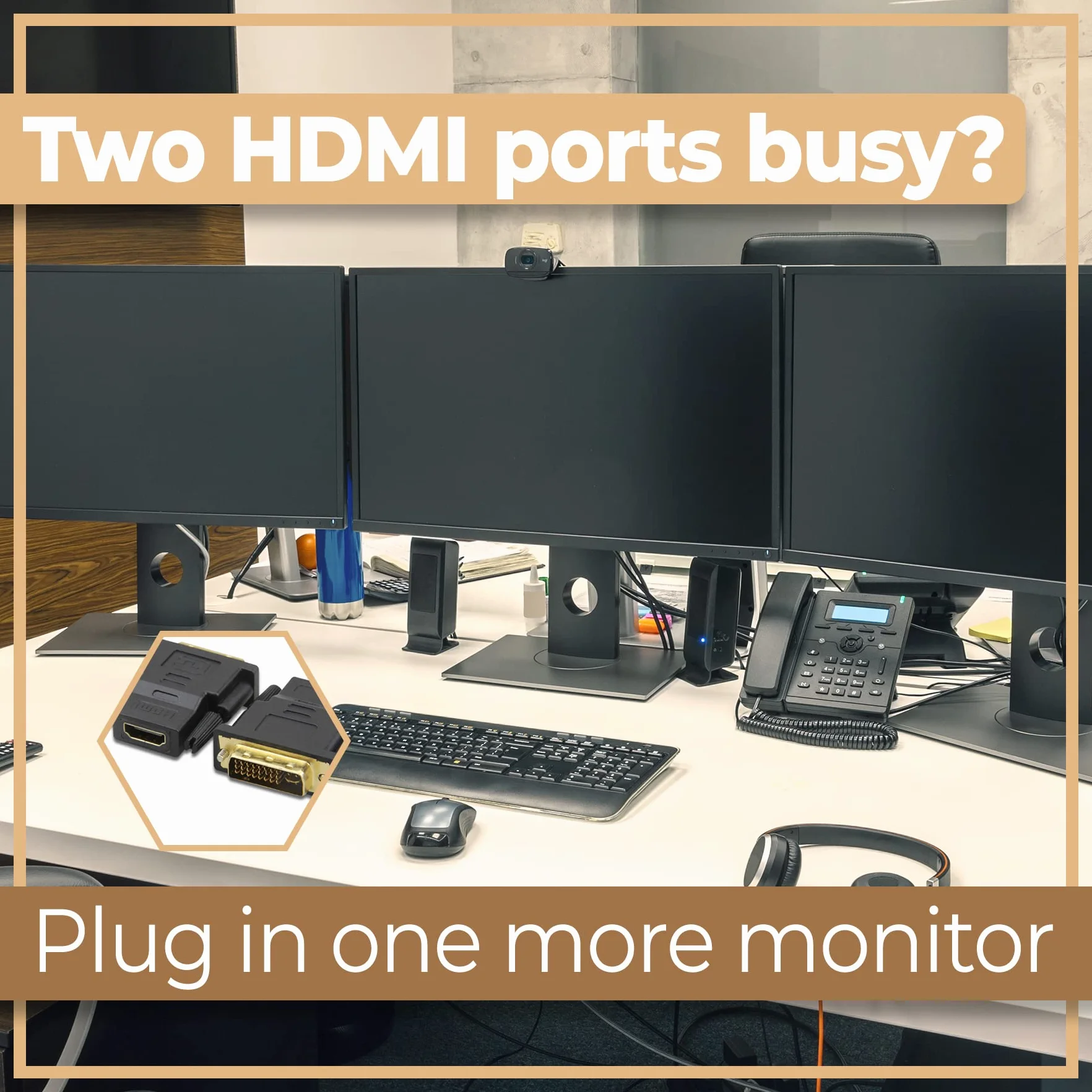 Retoo Adapter HDMI na DVI-D 1080p Audio dwukierunkowa Czarny