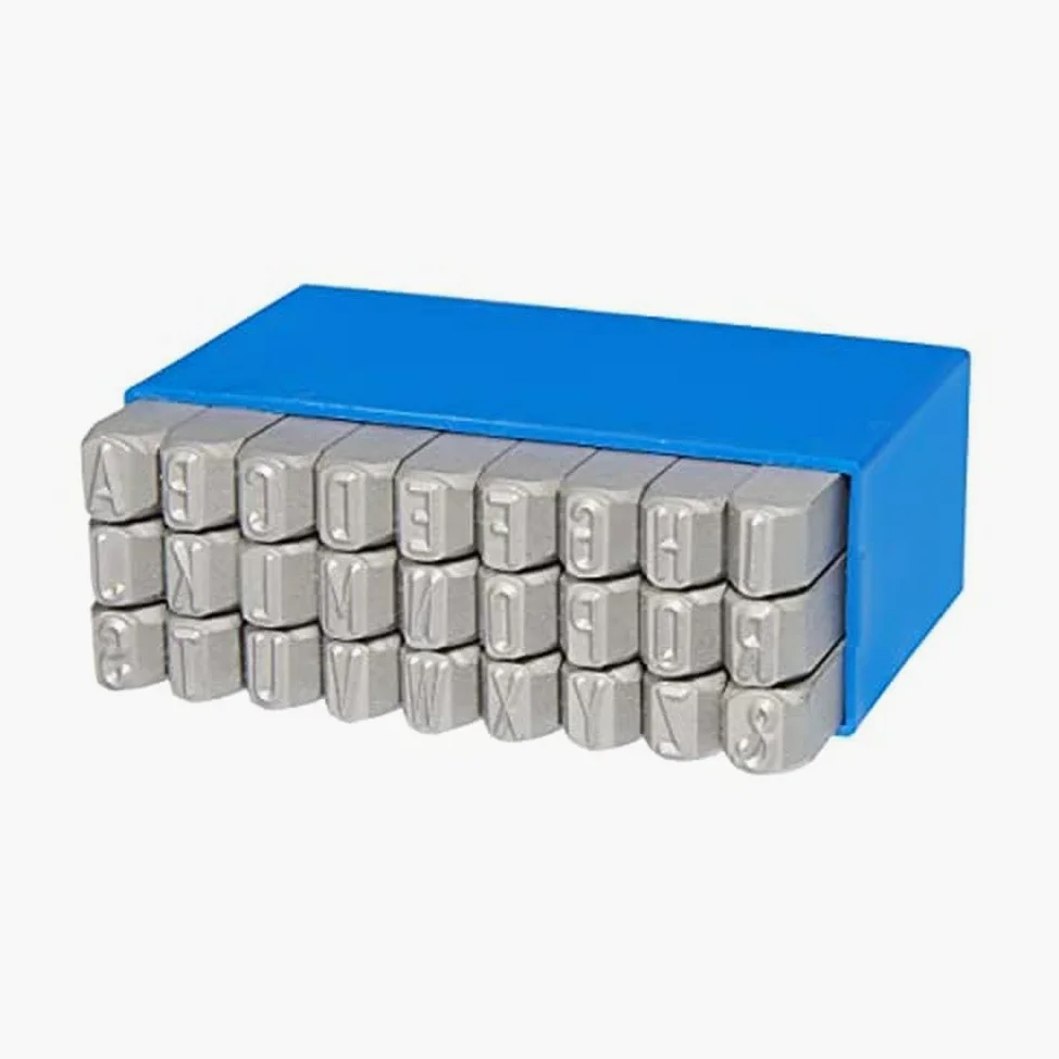 GRAVUREM -S Standardowy zestaw dziurkaczy do liter/stalowe znaczki/duże litery A-Z i / 10 mm - 3/8 cala