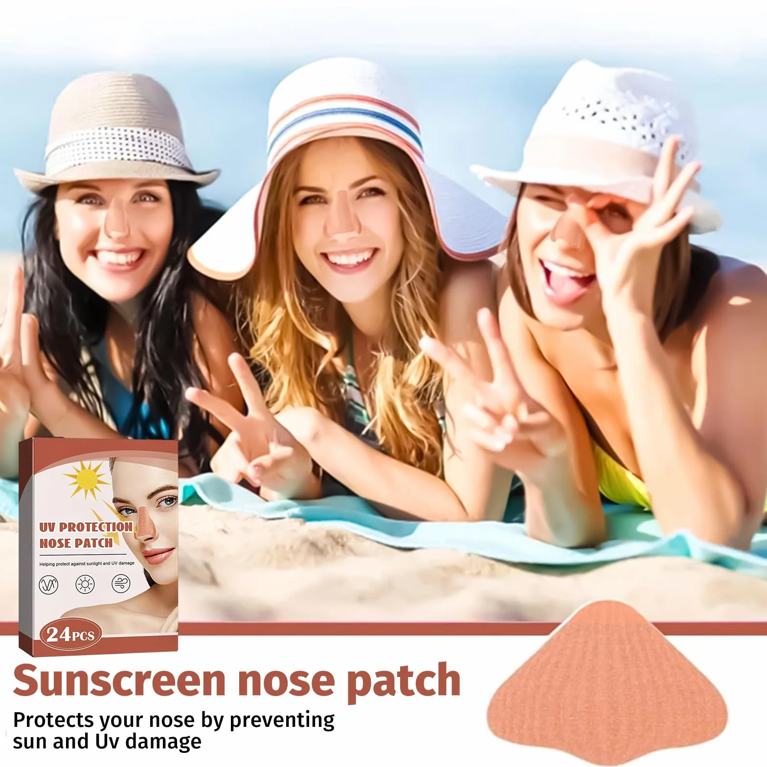 Ochrona nosa, ochrona przed promieniowaniem UV, plastry na nos, ochrona przed słońcem, 24 sztuki