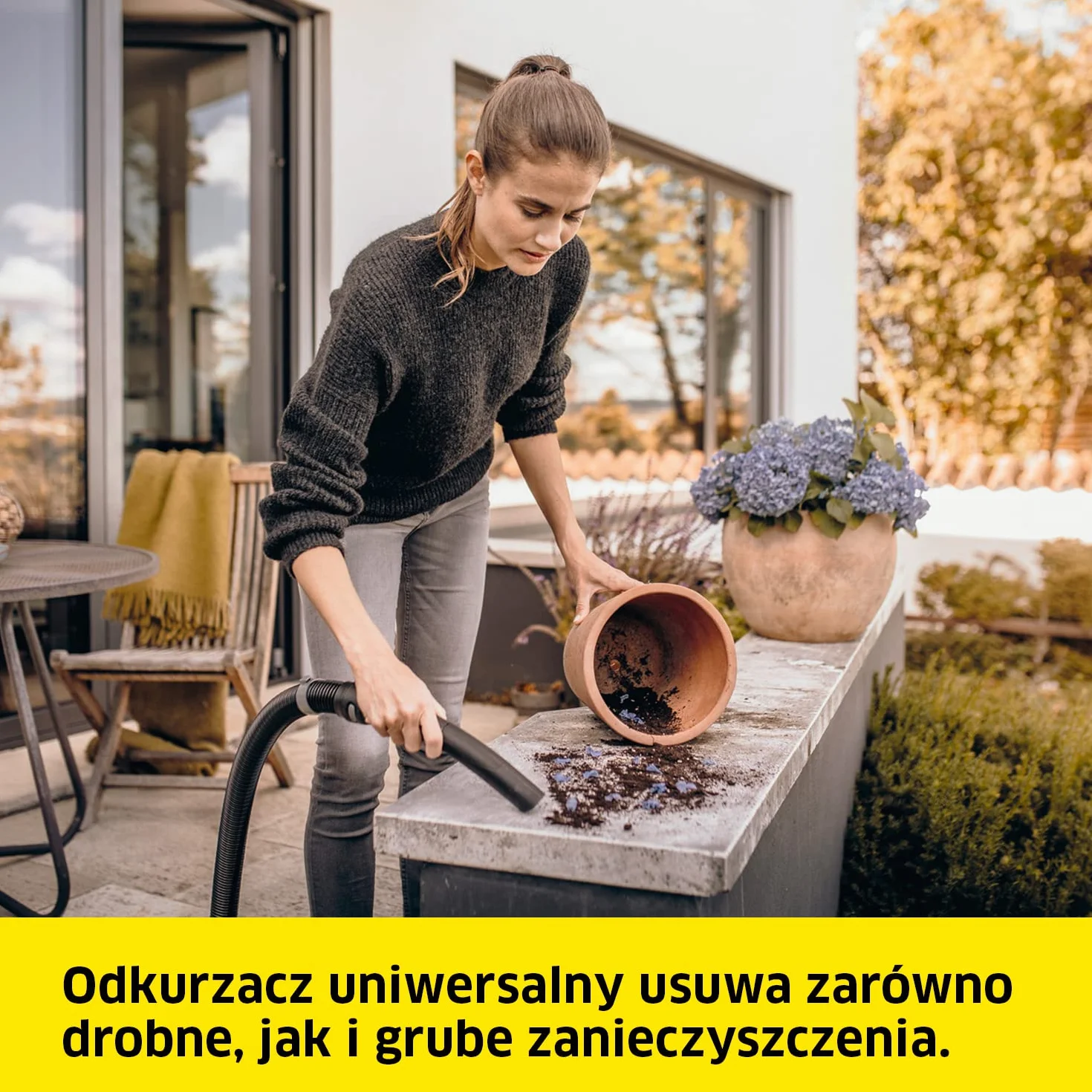Kärcher Odkurzacz na Mokro/Sucho WD 3 S V-17/4/20, w tym filtr, 1000 W, zbiornik ze stali nierdzewnej: 17 l, wąż ssący: 2 m i przechowywanie węży, funkcja wydmuchu, ssawka do podłóg i szczelin