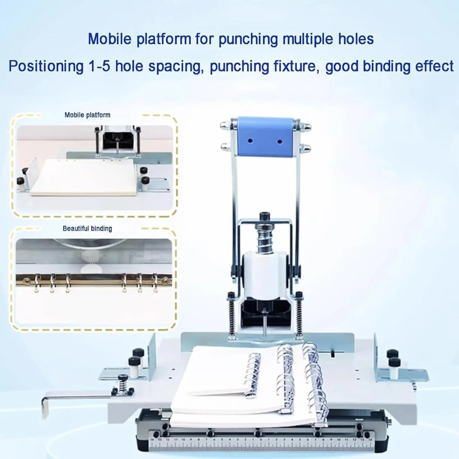 Heavy Duty Manual Hole Puncher do papieru i plastiku - Regulowany dystans otworu, ergonomiczny design - Idealny do użytku biurowego i szkolnego