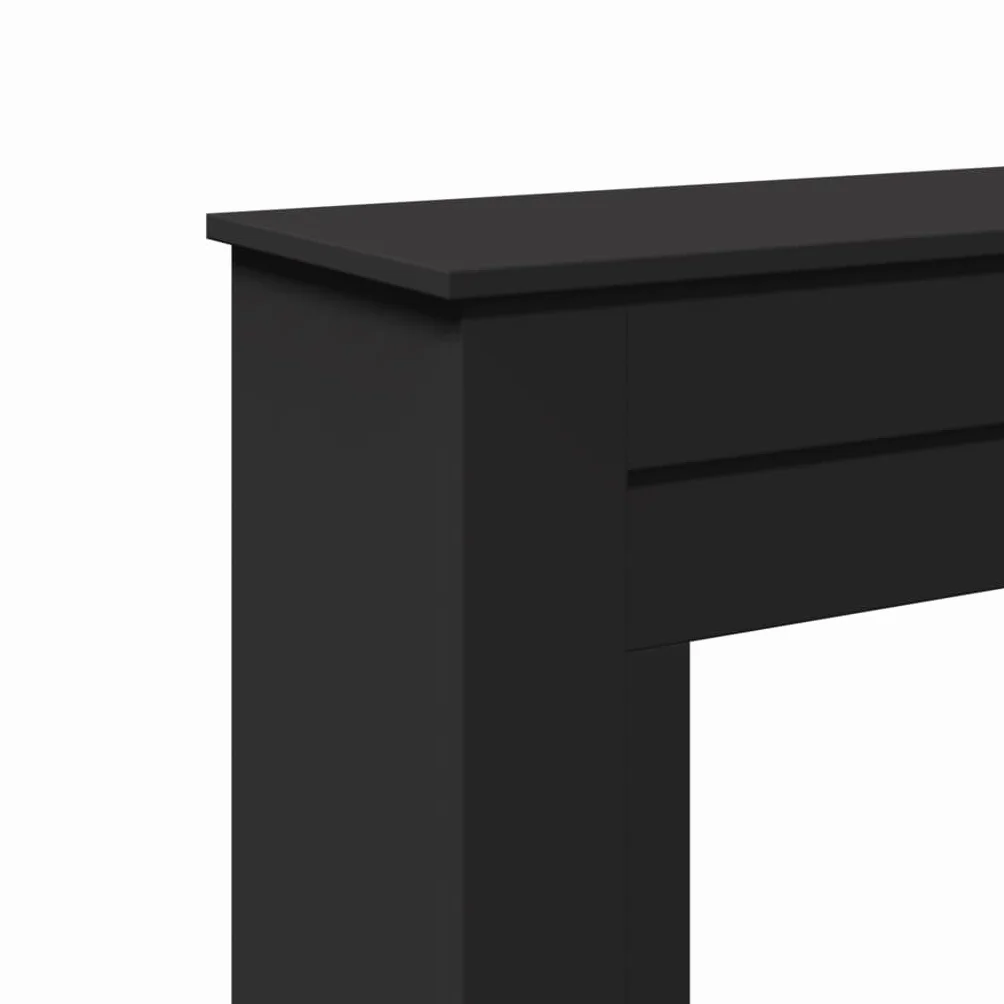 vidaXL Obudowa kominka, czarna, 90x30x90 cm, materiał drewnopochodny, obudowy kominków, rama kominka, zabudowa kominka, kominek, gzyms do kominka