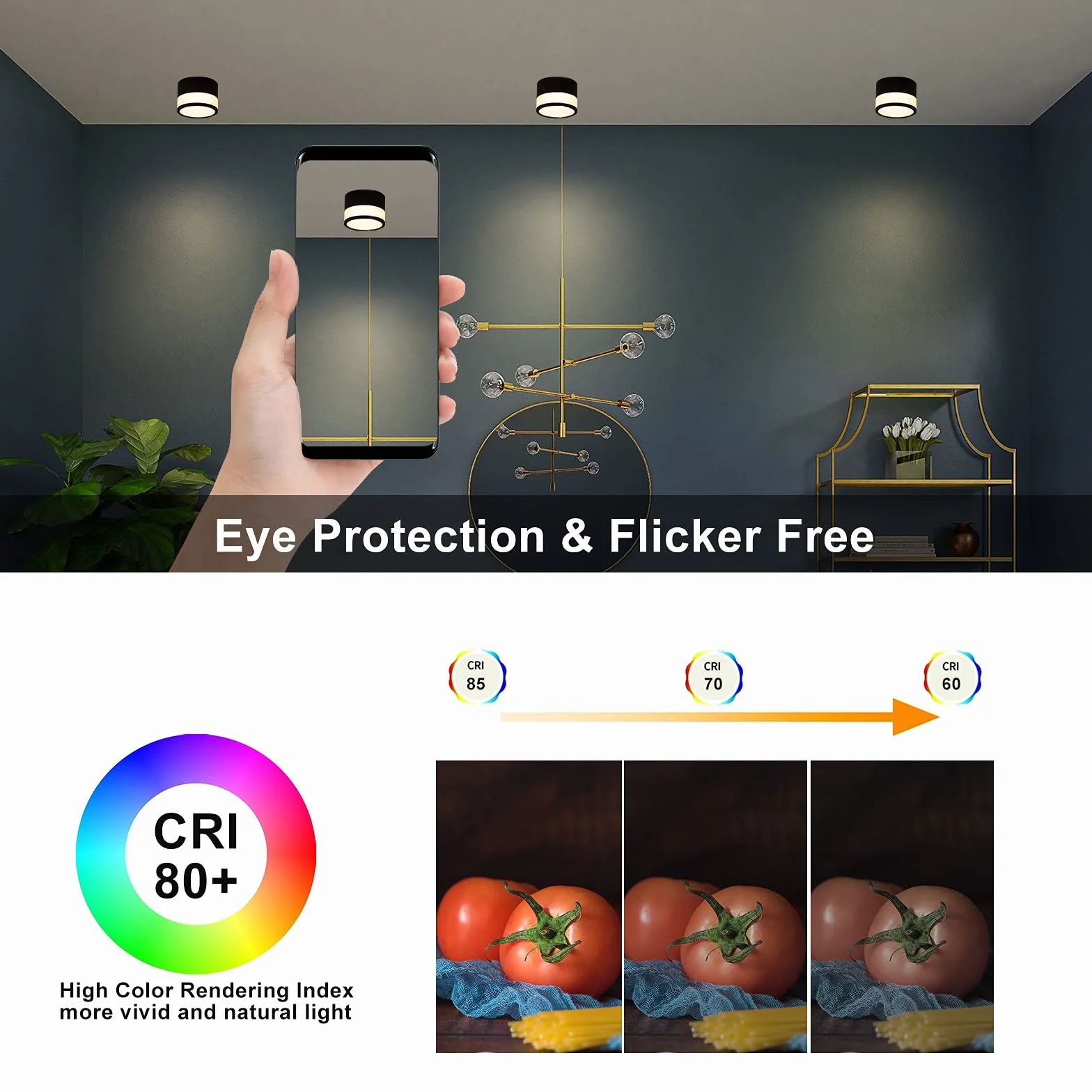 Punktowy Plafon LED 12W Barwa Ciepła Biała Okrągły IP65 Kolor Czarny Montaż Natynkowy Bez Wiercenia CRI82 Design Minimalistyczny Do Łazienki Korytarza Przedpokoju Kuchni Na Zewnątrz Średnica 10 cm