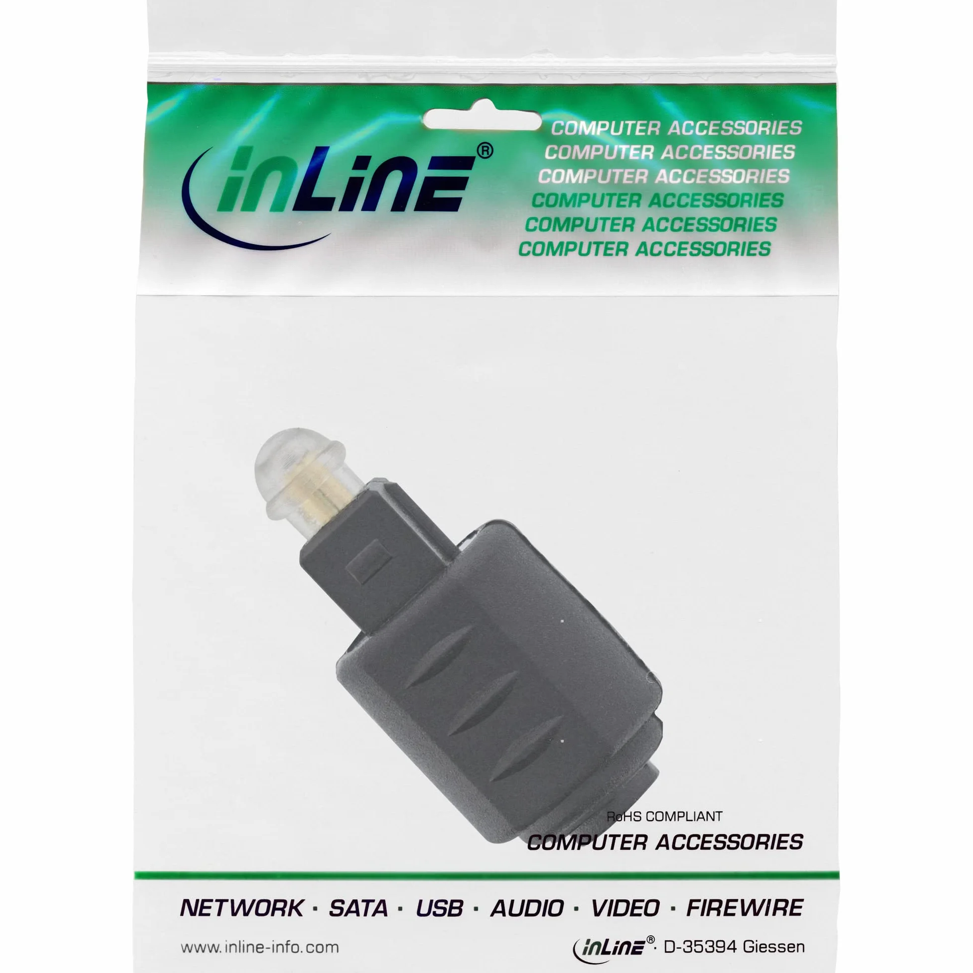 InLine 20131 Adapter audio Optyczny Cyfrowy, Czarny