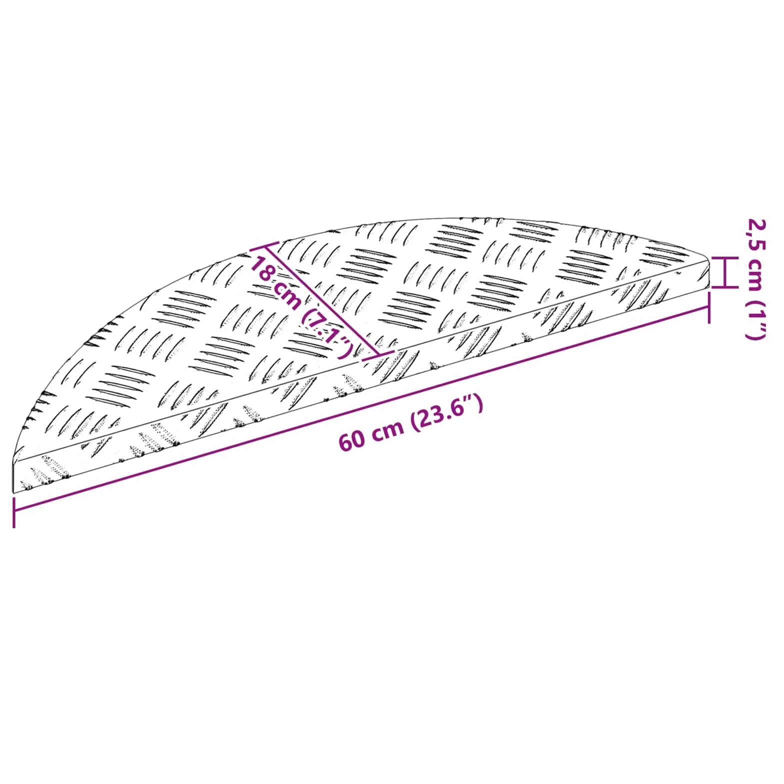 Stopnie schodów aluminiowych, 10 sztuk, srebrne, 60 x 18 x 2,5 cm | Antypoślizgowa konstrukcja płyty w kratkę, do wewnątrz i na zewnątrz, łatwa do czyszczenia