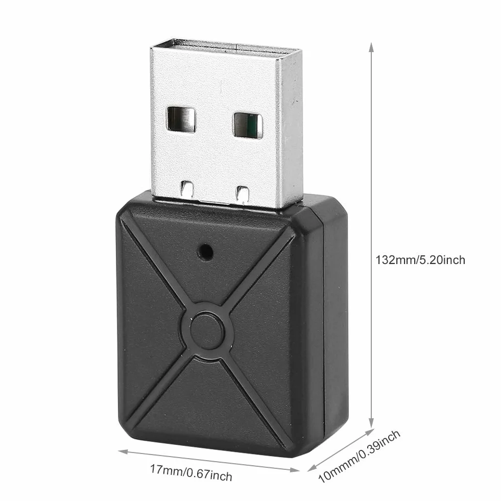 ASHATA Nadajnik Odbiornika Bluetooth USB 5.0 Bezprzewodowy Adapter Audio