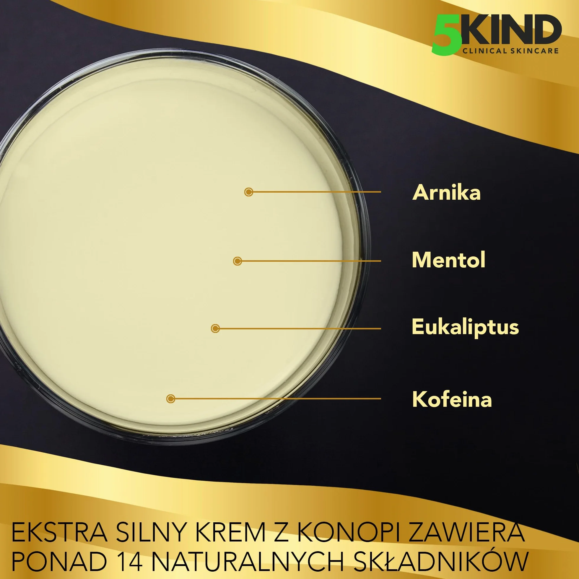 5kind bardzo mocny krem konopny, formuła oleju konopnego o wysokiej wytrzymałości, bóle stawów i mięśni, ulga w bólu mięśni, stóp, kolan, szyi, ramion - bogaty w naturalne ekstrakty, 500 ml