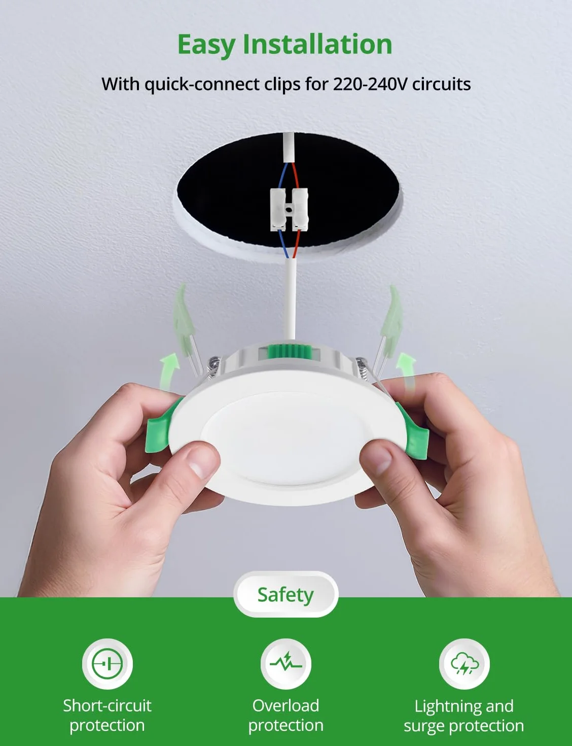HOMEOW Downlight LED ściemniane, 5 W wewnętrzne reflektory sufitowe wpuszczane ciepła biel 2700 K, naturalne 4000K i zimne 6000 K, oko wołu IP44 łazienka, otwór 68-80 mm, bardzo płaski 25 mm