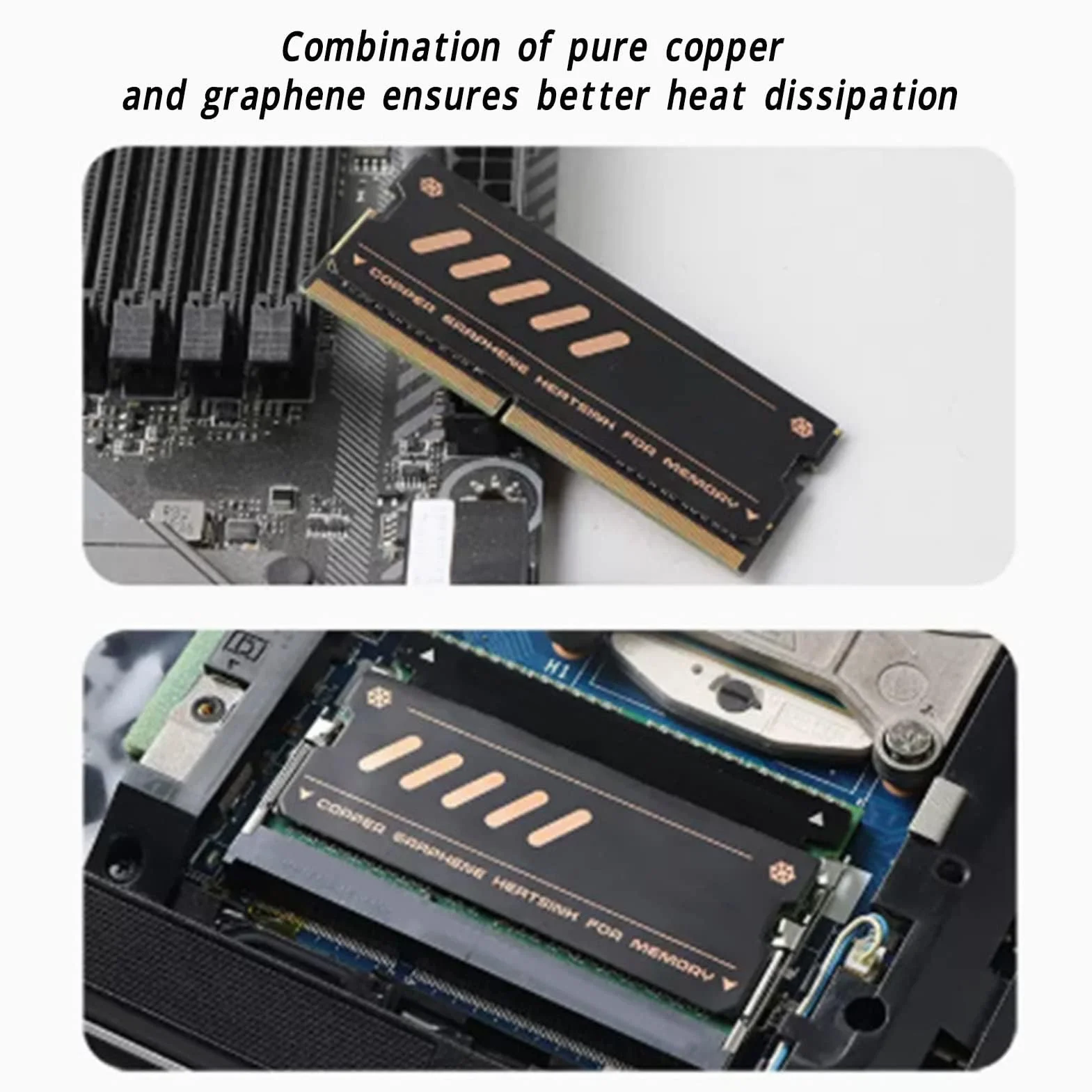 Radiator M.2 Chłodnica SSD do PS5 Laptop M.2 Pamięć DDR5 DDR4 Chłodzenie SSD, Chłodnica SSD M2 Chłodzenie Pamięci Radiator Grafen Miedziany Radiator