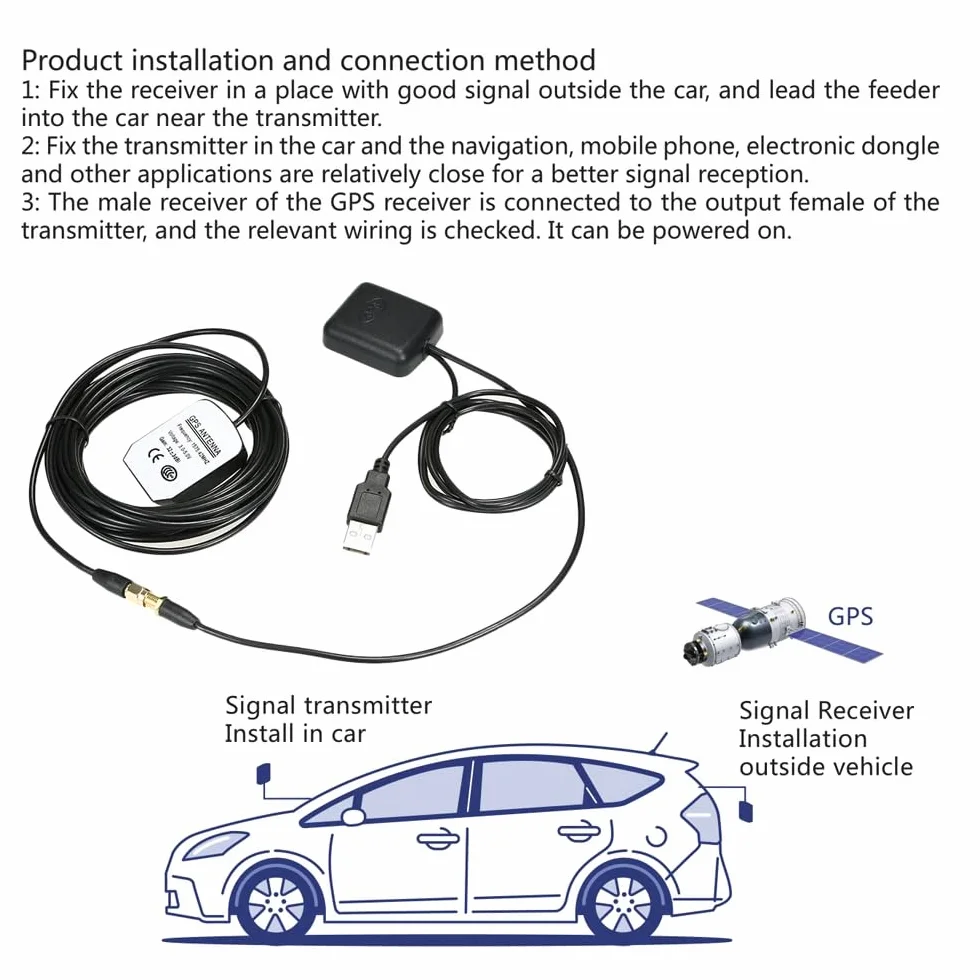 DollaTek Car GPS Signal Amplifier Antenna Navigation Receiver