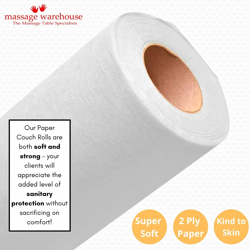 4 rolki papieru do masażu: wymiary 40 metrów długości x szerokość 51 cm.