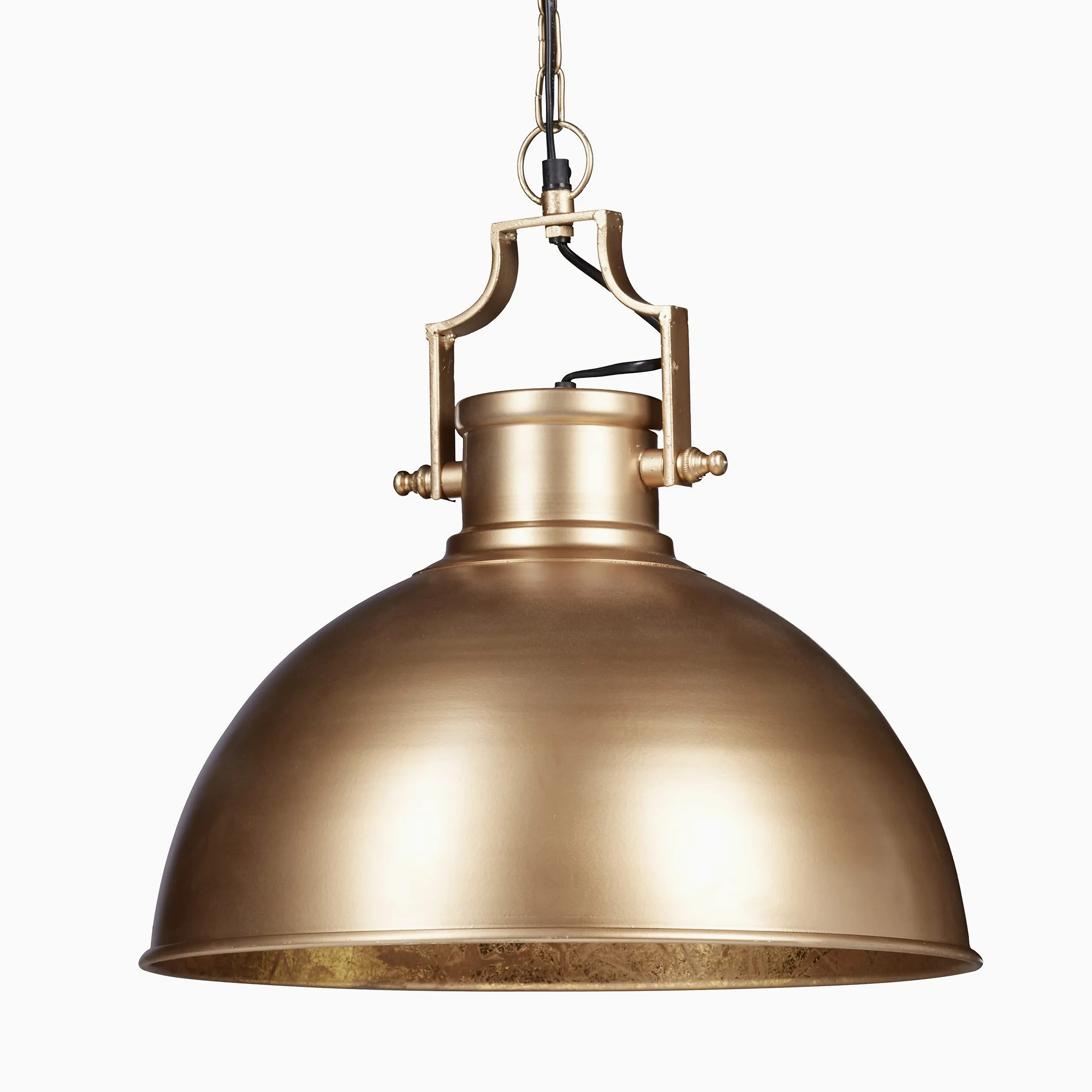 Relaxdays Industrialna lampa wisząca w stylu shabby, dekoracja do jadalni, lampa wisząca, średnica = 40 cm, złoty, metal, 40 W