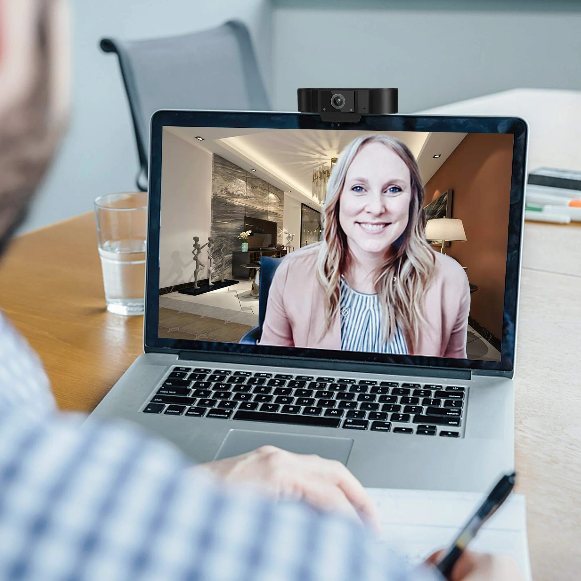 WIWACAM Kamera internetowa Full HD, 1080p, z mikrofonem, do komputera, laptopa, komputera stacjonarnego, MAC, USB Plug and Play, bezpieczna jakość do domowego biura i wideokonferencji, Zoom Webex