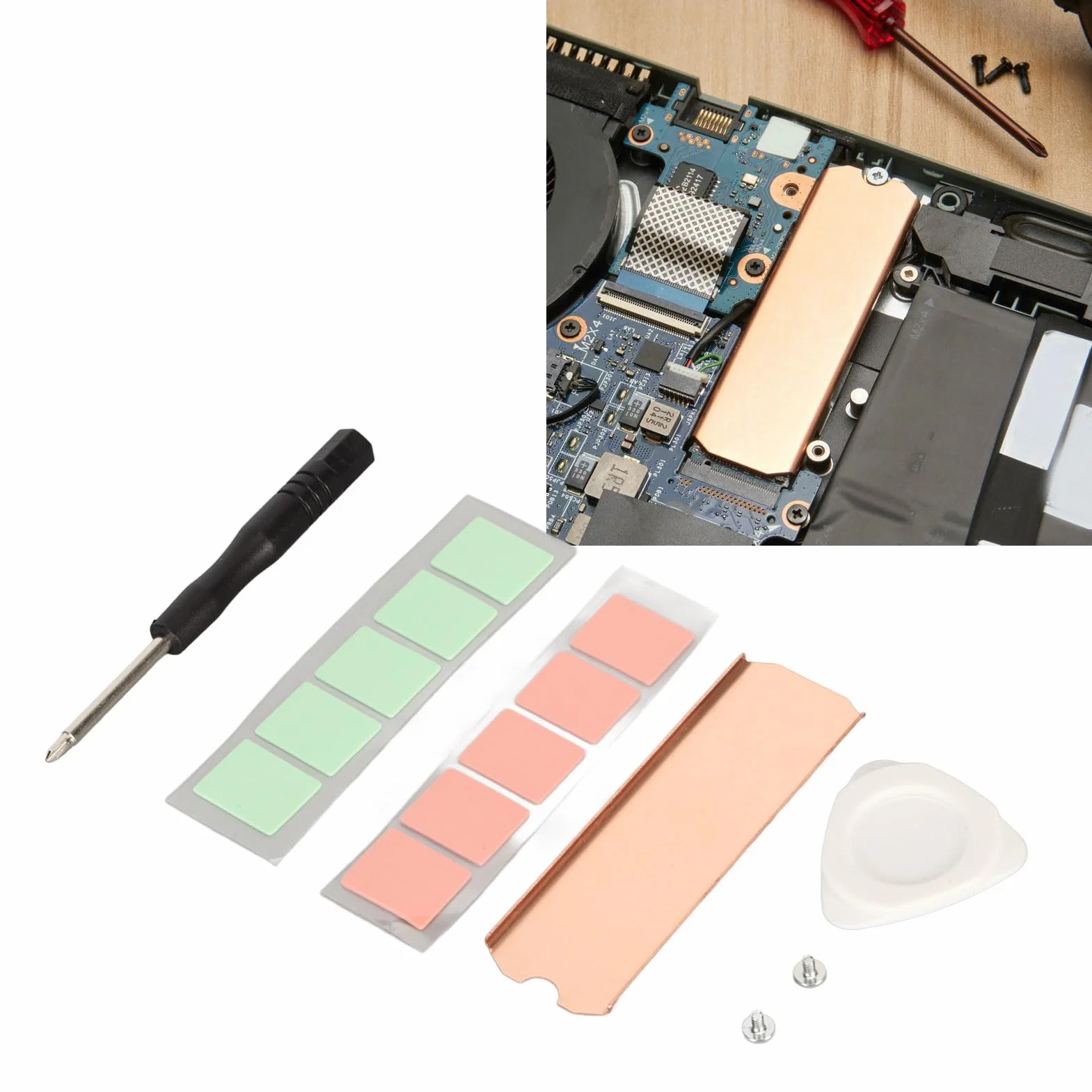 Radiator M.2 2280 SSD z silikonową podkładką termiczną, Odporny na korozję do Laptopa NVMe