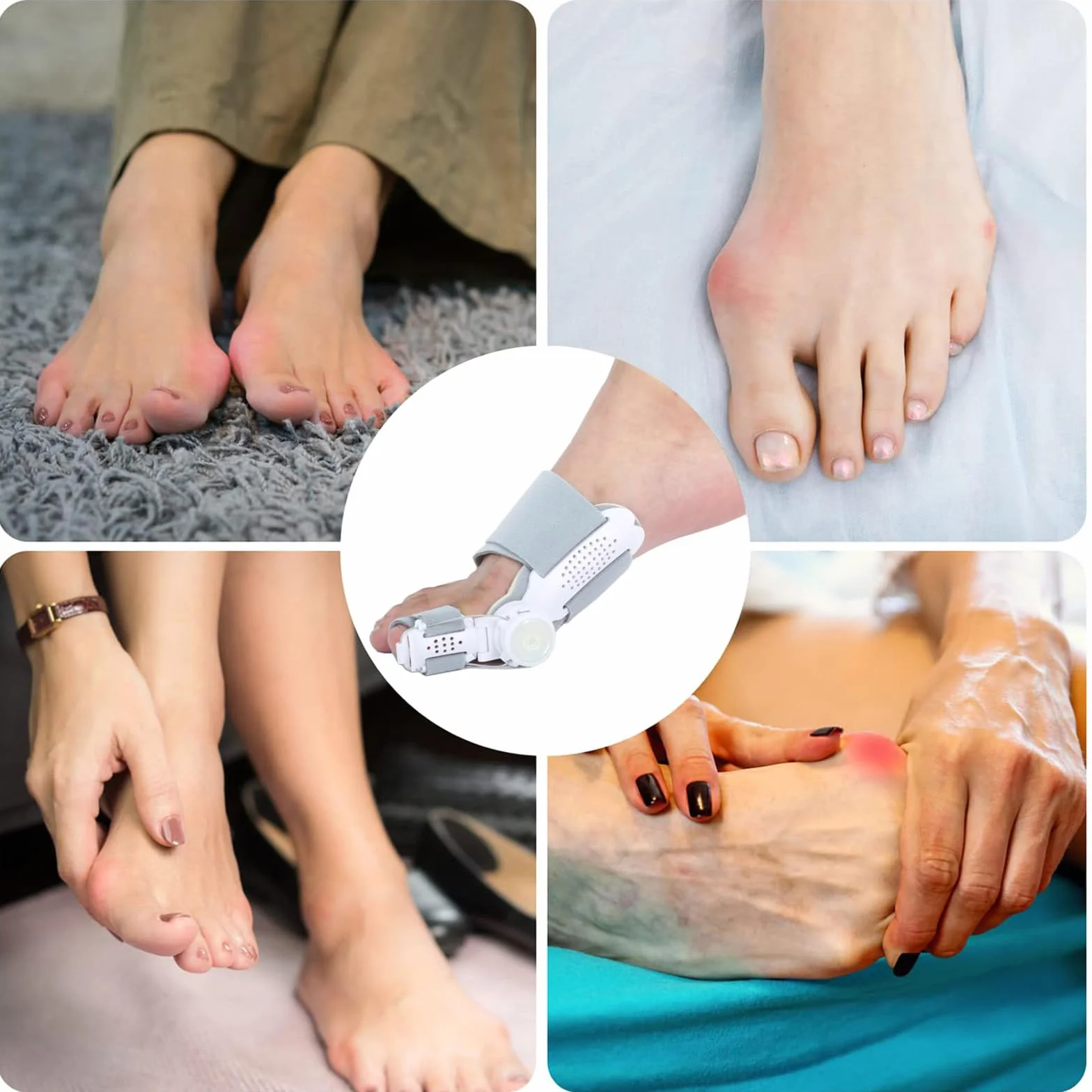 Moguri Buty korekcyjne hallux Valgus, korektor bunion dla dużych palców, z regulowanym guzikiem i ortopedycznym prostownikiem palców, szyna na hallux valgus dla obu stóp