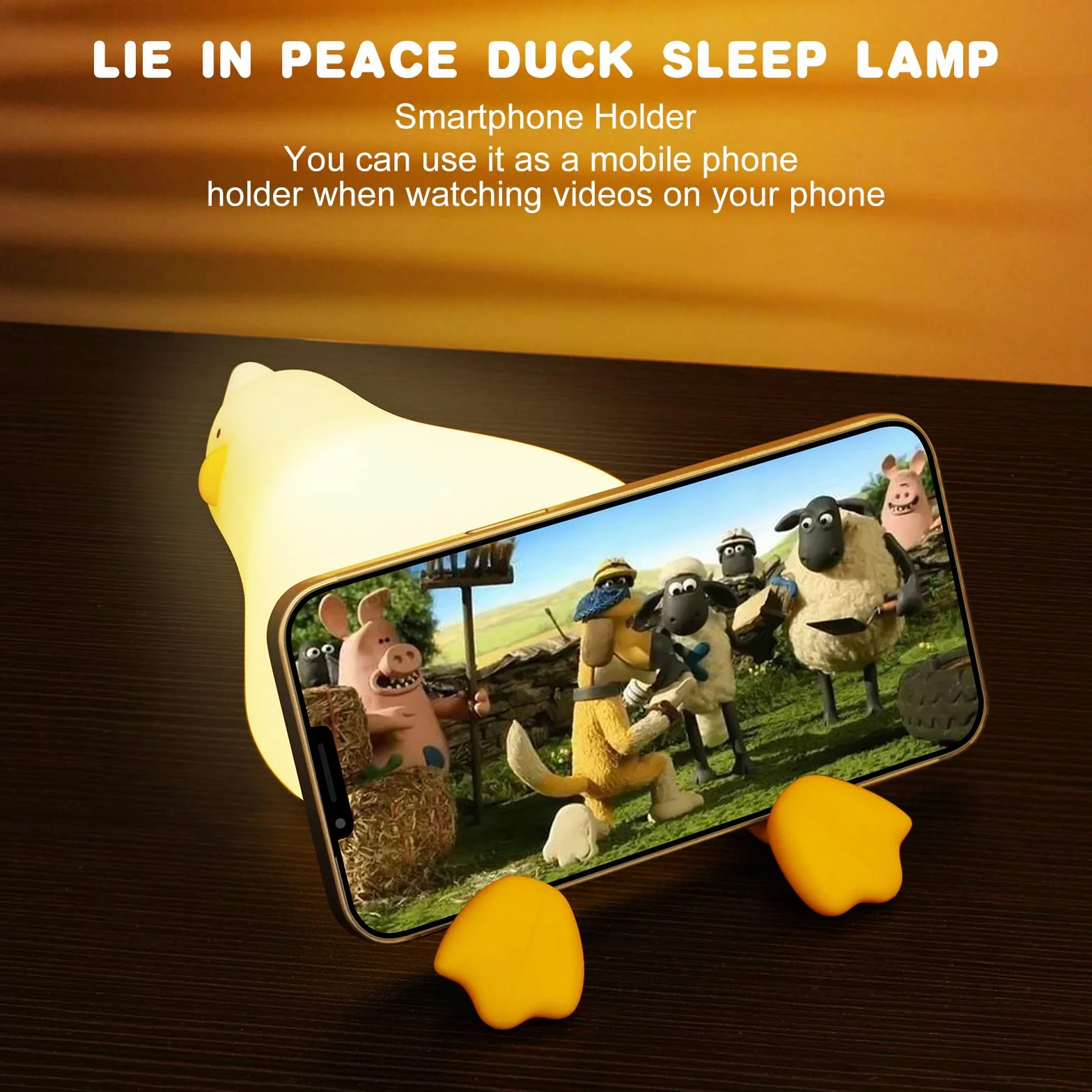 URAQT Lampka Nocna dla Dzieci, Silikonowa Lampka Nocna z Czujnikiem Dotyku, Śliczna Kaczka Lampki do Pokoju dla Dzieci z Funkcją 30 Minutowego Timera, USB do Ładowania na Prezent Chrztu Dziecka