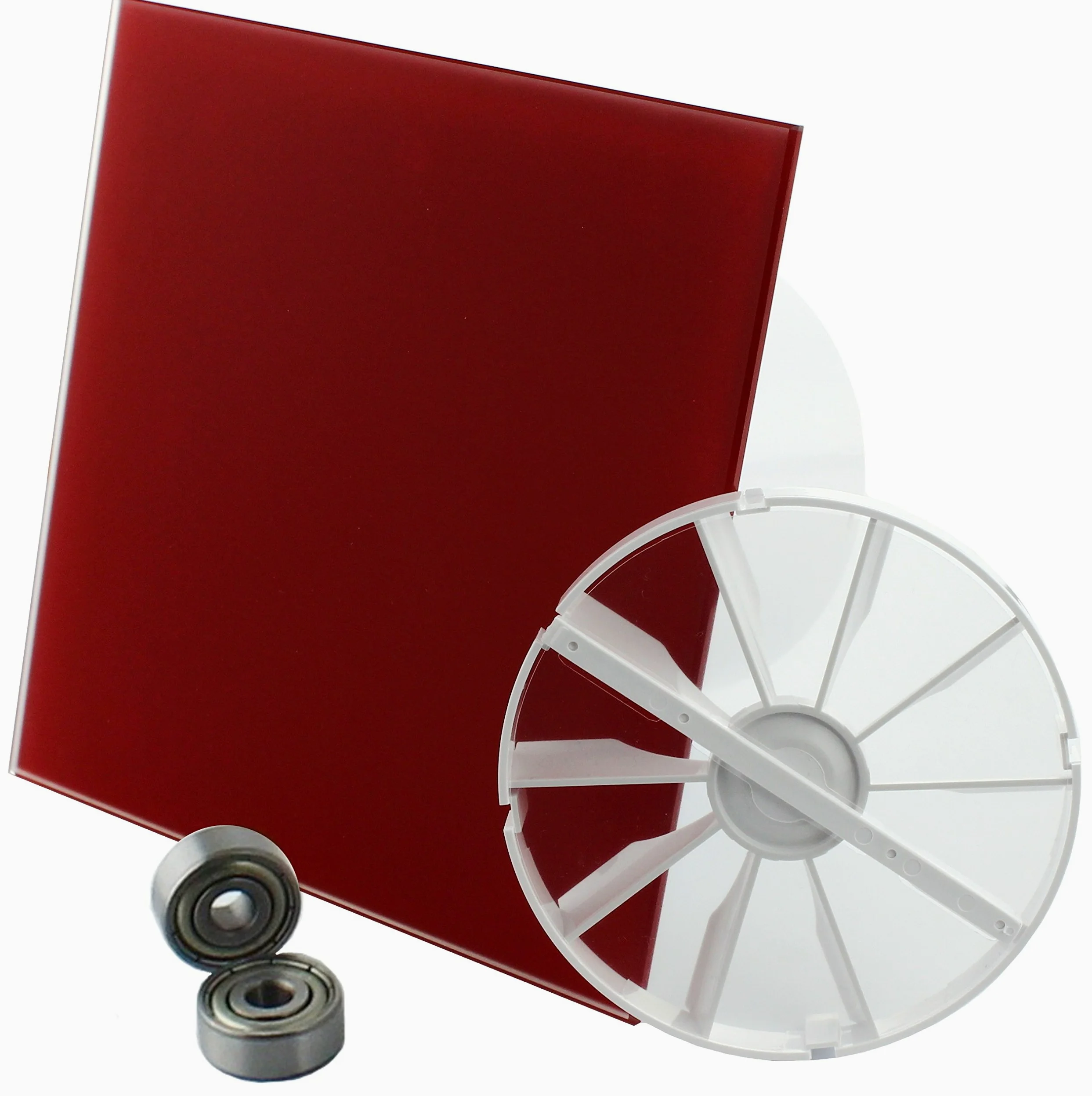 MKK - 18192-004 – STARLIGHT Turbo wentylator łazienkowy, wentylator do pomieszczeń mieszkalnych z łożyskiem kulkowym, regulacja prędkości obrotowej Ø 100 mm, czerwony, matowy prosty