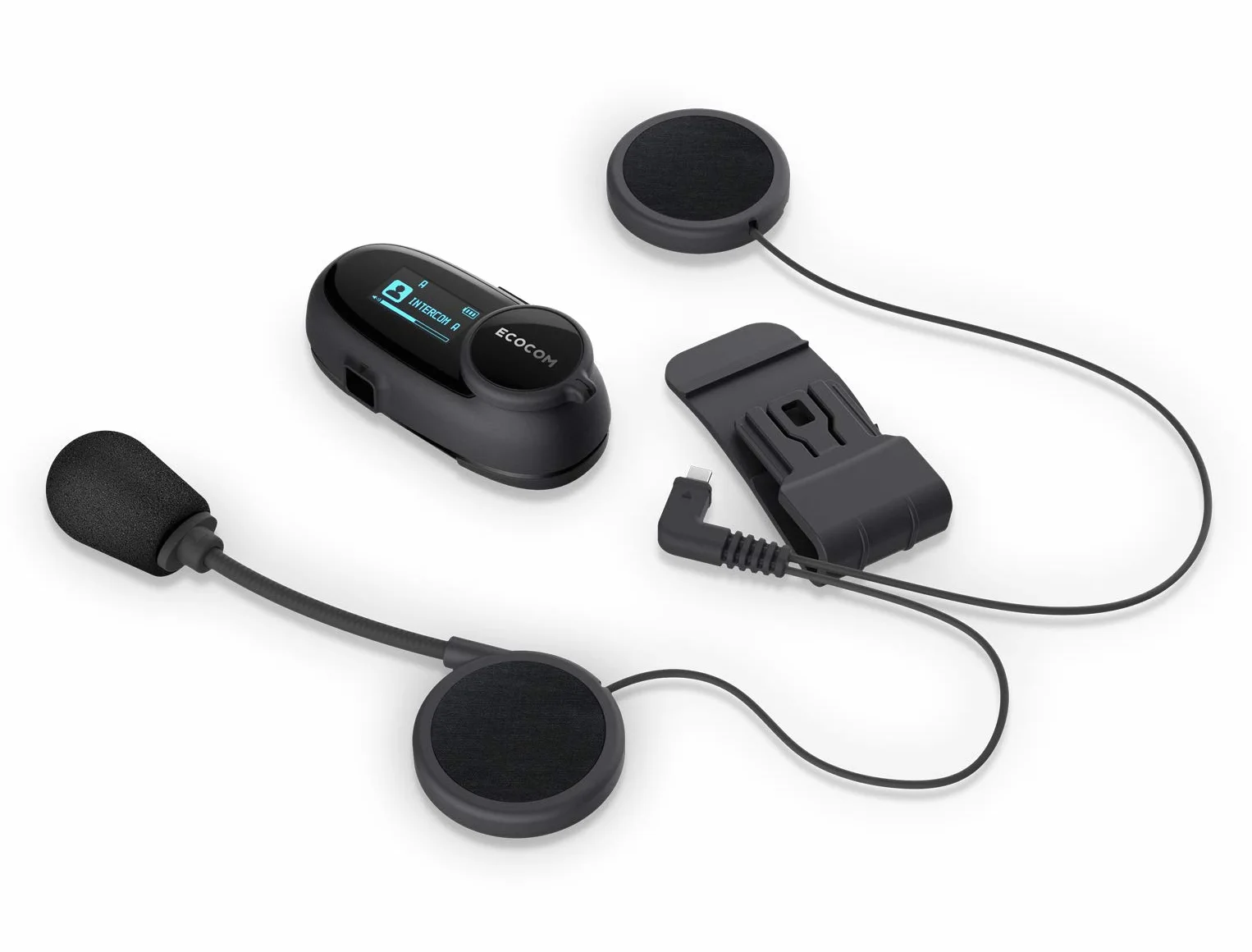 ECAS01D kask motocyklowy Bluetooth interkomowy system komunikacji zestaw słuchawkowy, czas rozmów 8 godzin, tarcza do biegania, zasięg interkomu 1 km, kontrola hałasu, radio FM, dwupak