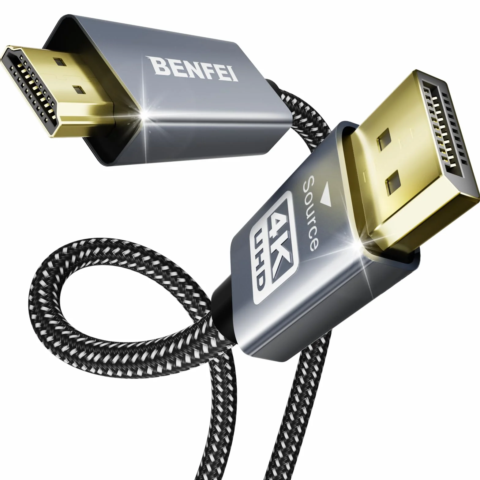 BENFEI Kabel DisplayPort na HDMI 1,8m Aluminium Nylonowy Jednokierunkowy DP na HDMI