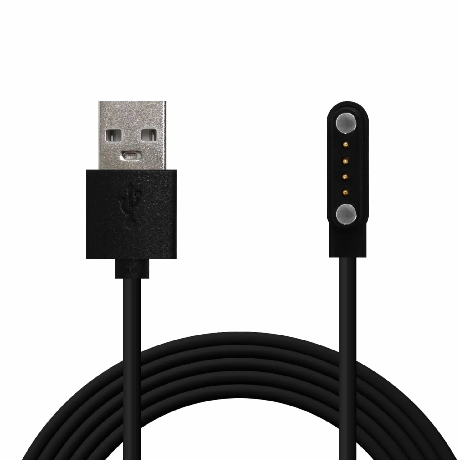 OcioDual Kabel USB do ładowania smartwatcha, uniwersalny model 4-biegunowy, 7,8 mm, podstawa magnetyczna, różne modele smartwatcha, czarny