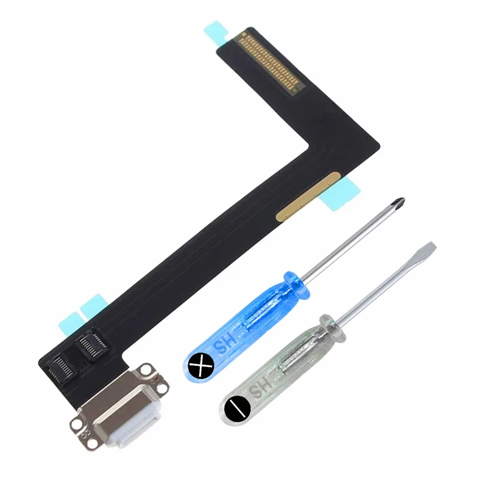 MMOBIEL DOCK CONNECTOR Kompatybilny z iPad Air 2 (2014) / iPad 6 (2018) - Port Flex kabel - wymiana - w tym. Śrubokręty - białe