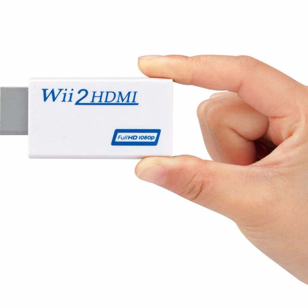 INF Adapter Wii na HDMI 720/1080P HD Converter Z Wyjściem Audio 3,5 mm Do Monitora, Projektora, Telewizora (Biały)