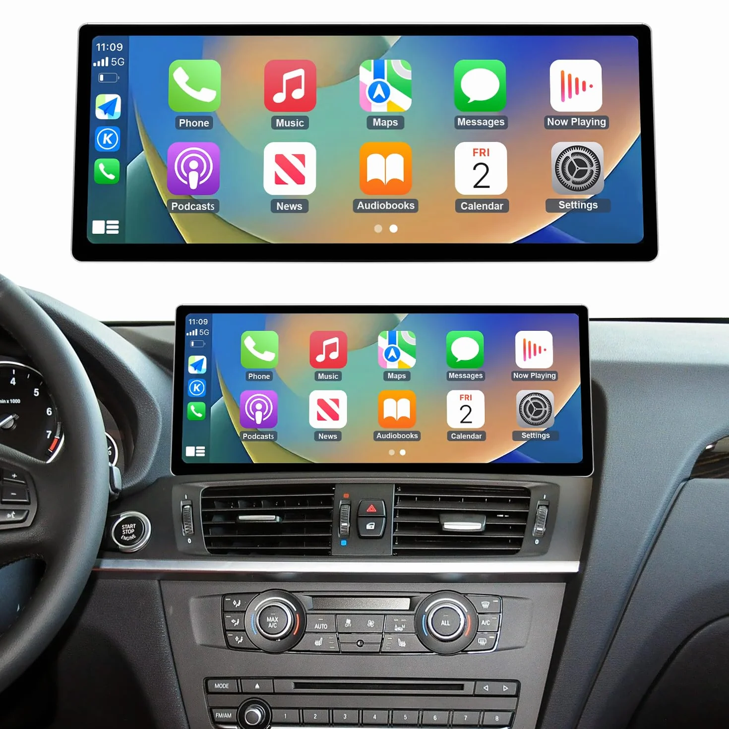 Road Top Ekran CarPlay 12,3-calowe radio samochodowe dla BMW X3 X4 F25 CIC 2010-2013