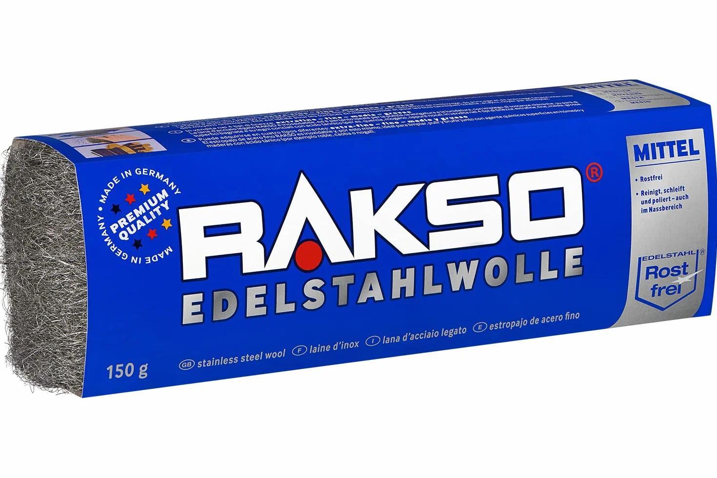 Wełna stalowa nierdzewna do polerowania 150g granulacja 3 RAKSO