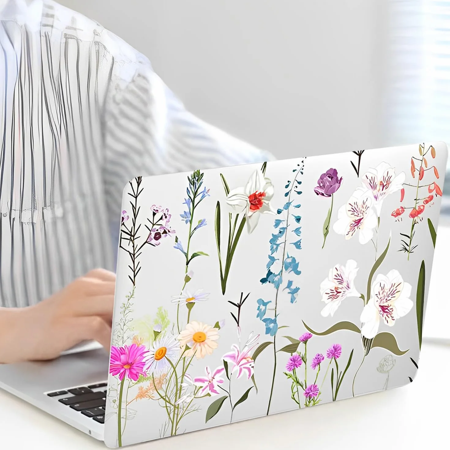 Etui kompatybilne z MacBook Pro 16 cali wersja 2020 2019 A2141 z paskiem dotykowym i identyfikatorem dotykowym, plastikowa twarda obudowa na laptopa i osłona klawiatury - kolorowe kwiaty