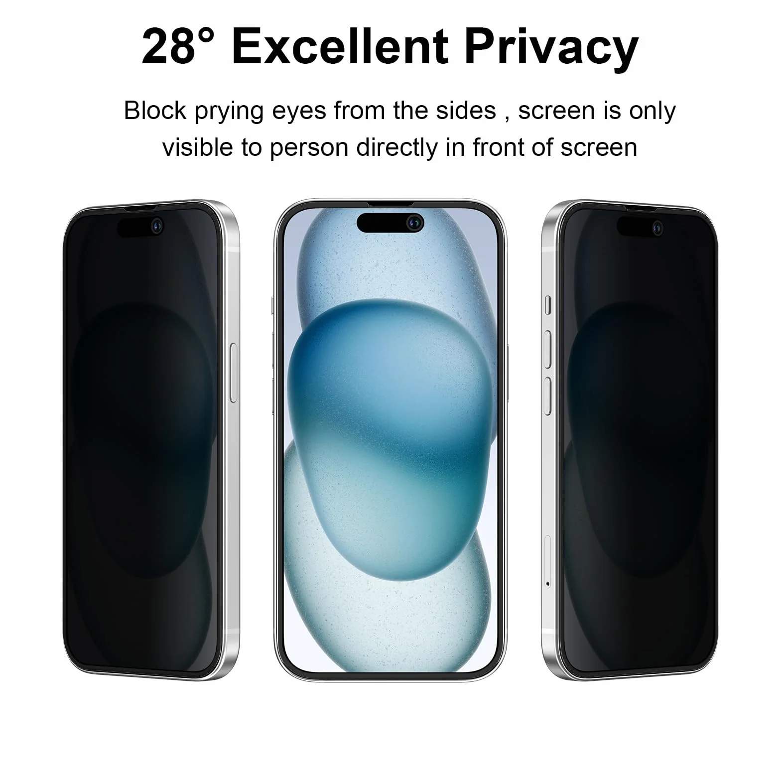Szkło hartowane z filtrem prywatności do iPhone 15/16, 2 sztuki