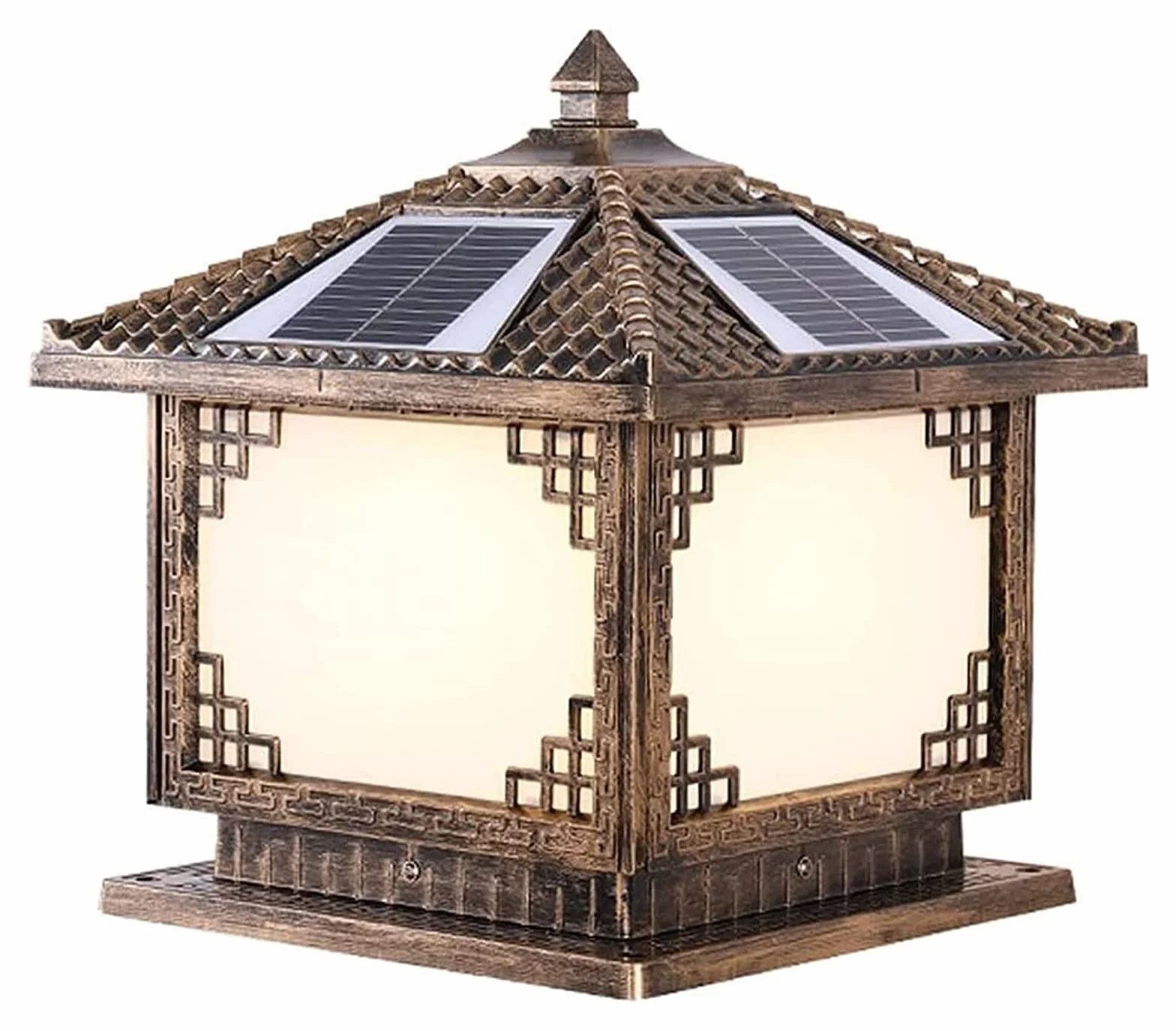 Lampy słupkowe oświetlenie zewnętrzne podwórko oświetlenie zewnętrzne solarne słupek lampa kolumnowa wodoodporna bramka lampa filarowa ogród światło uliczne trójkolorowe oświetlenie dziedzińca